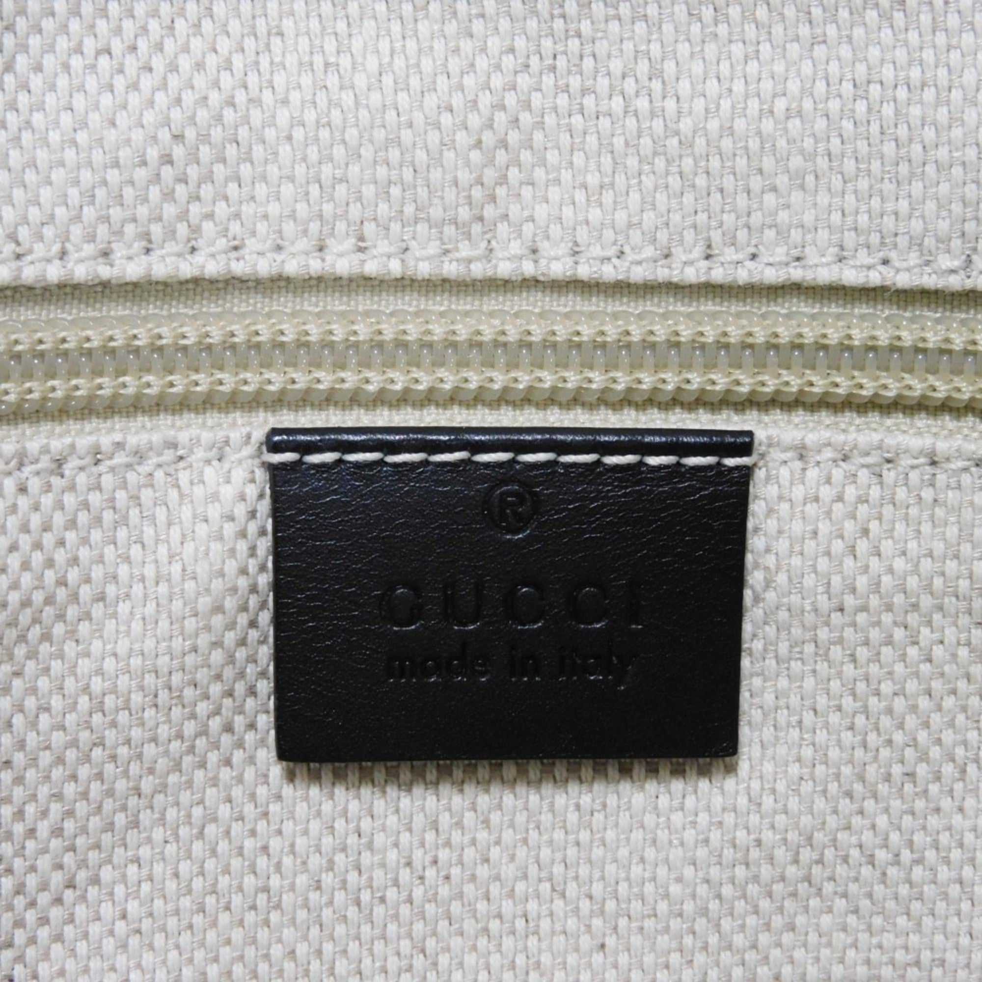 Gucci Black Gg Canvas Leather Shoulder Bag Tote Bag (Pre-Owned)