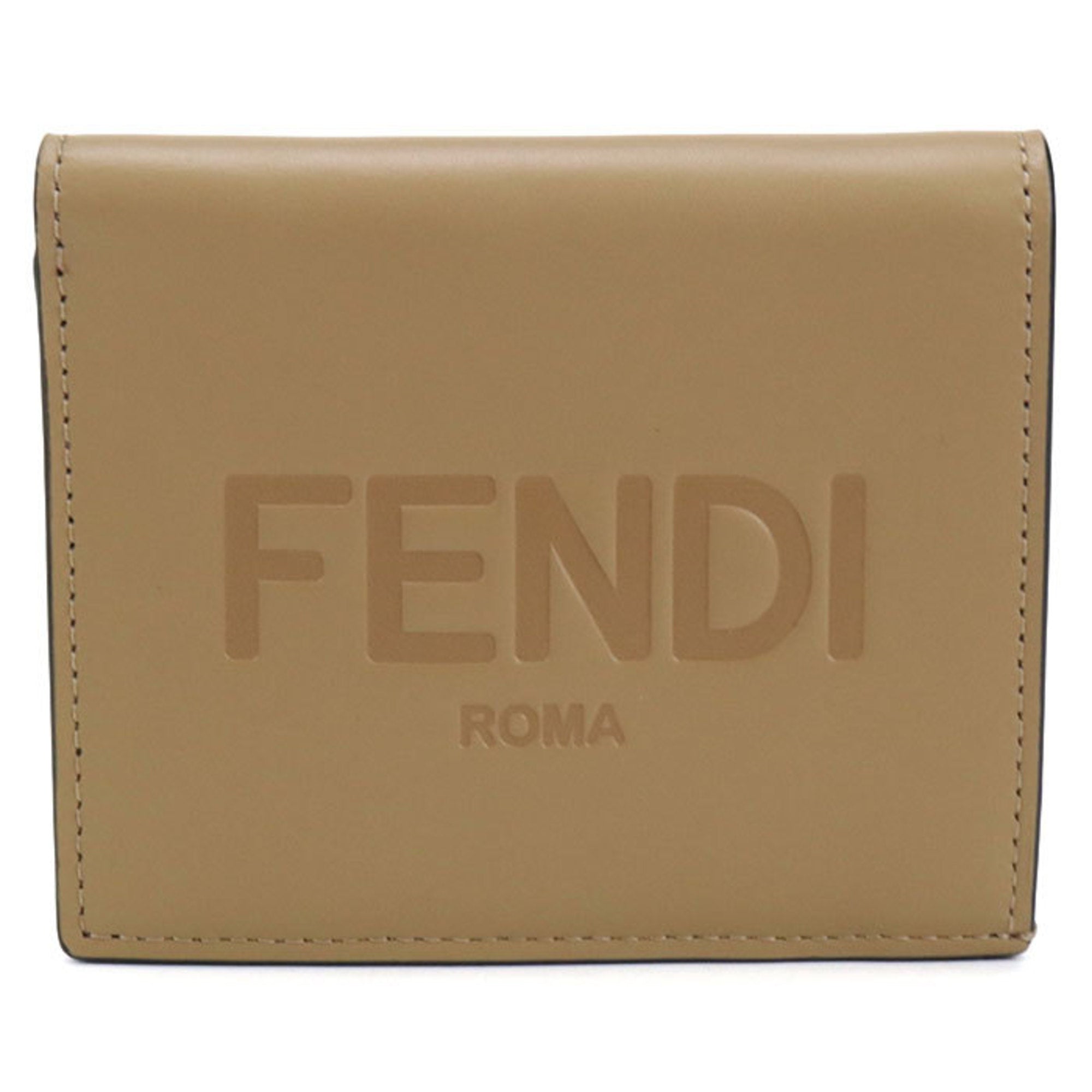 Fendi Zucca Beige Leather Wallet (Bi-Fold) (Pre-Owned)