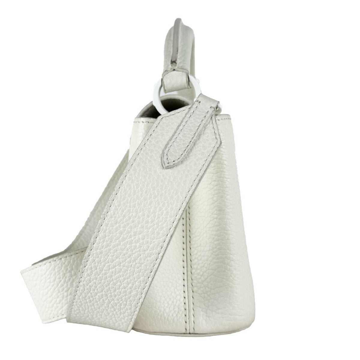 Louis Vuitton White Leather Handbag Shoulder Bag (Pre-Owned)