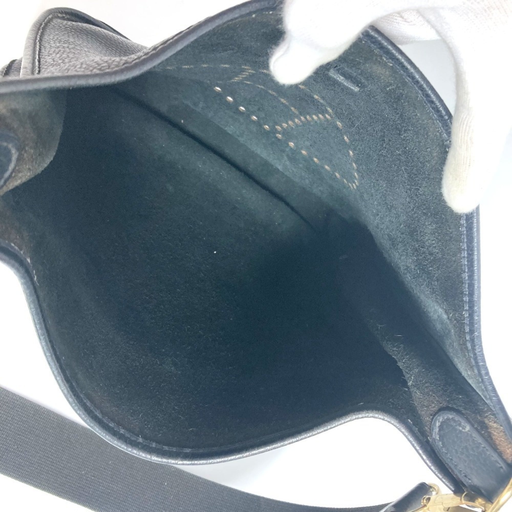 Hermes Black Taurillon Clemence Leather Shoulder Bag (Pre-Owned)