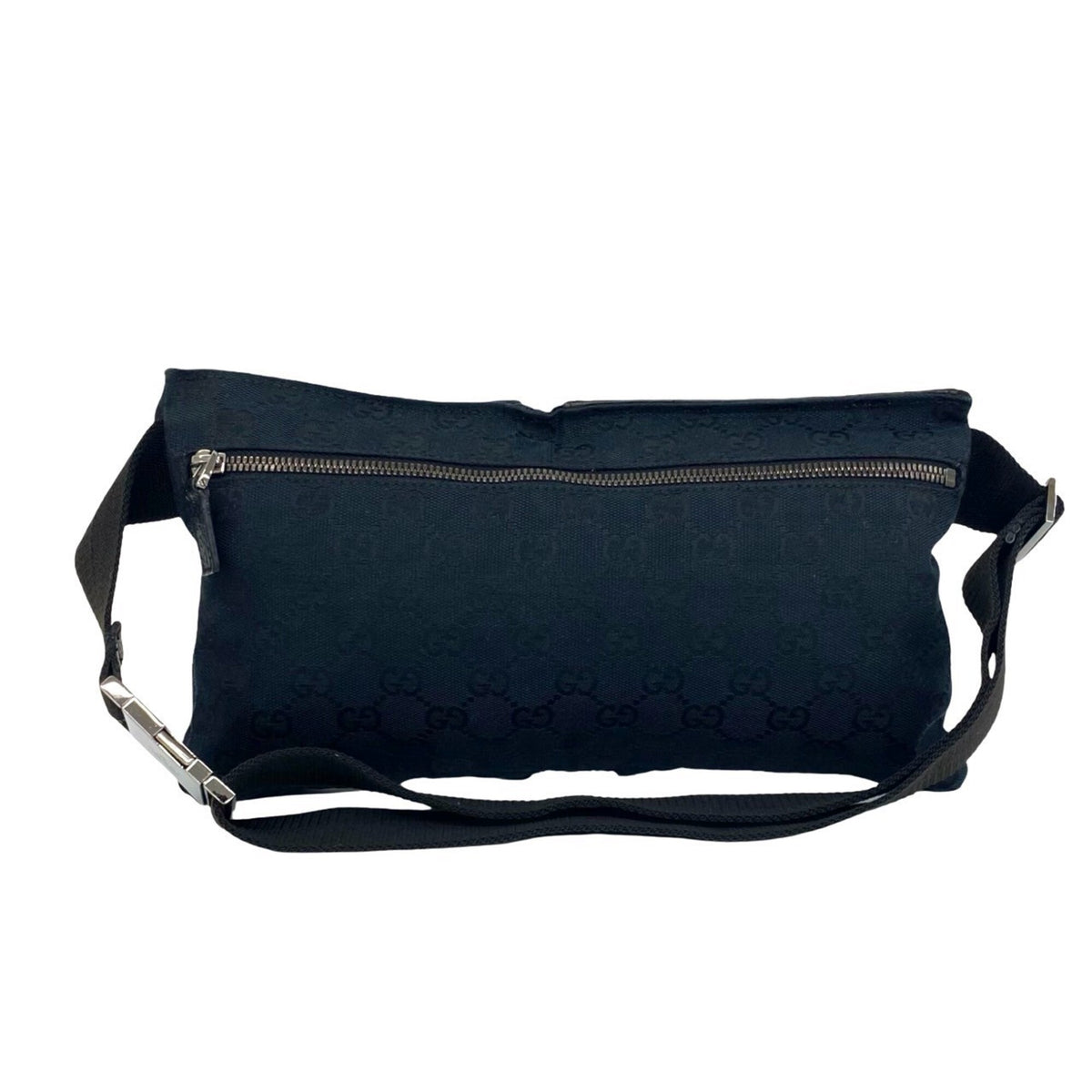 Gucci Black Canvas Leather Pouch Shoulder Bag Sling Bag (Pre-Owned)