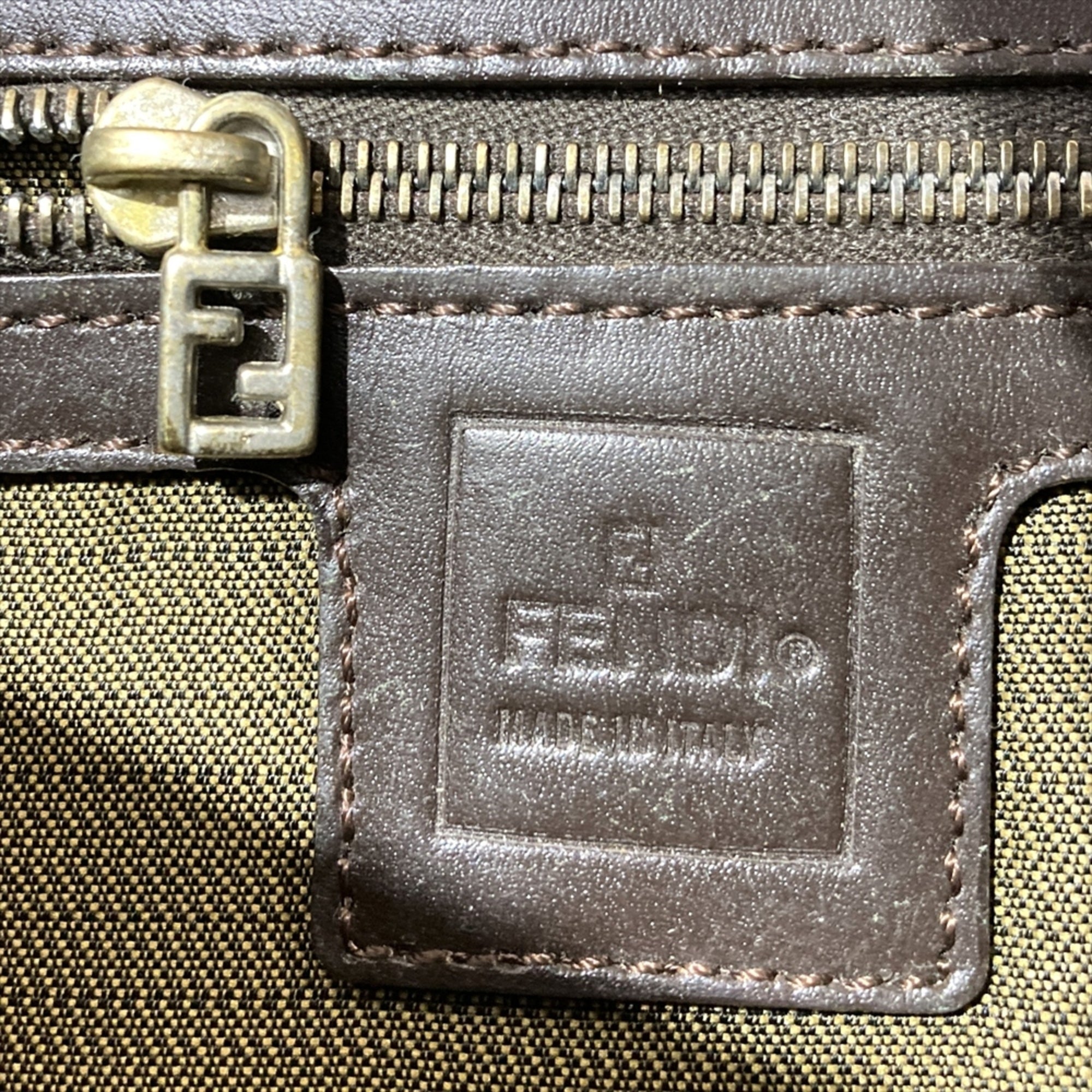 Fendi Brown Canvas Shoulder Bag (Pre-Owned)