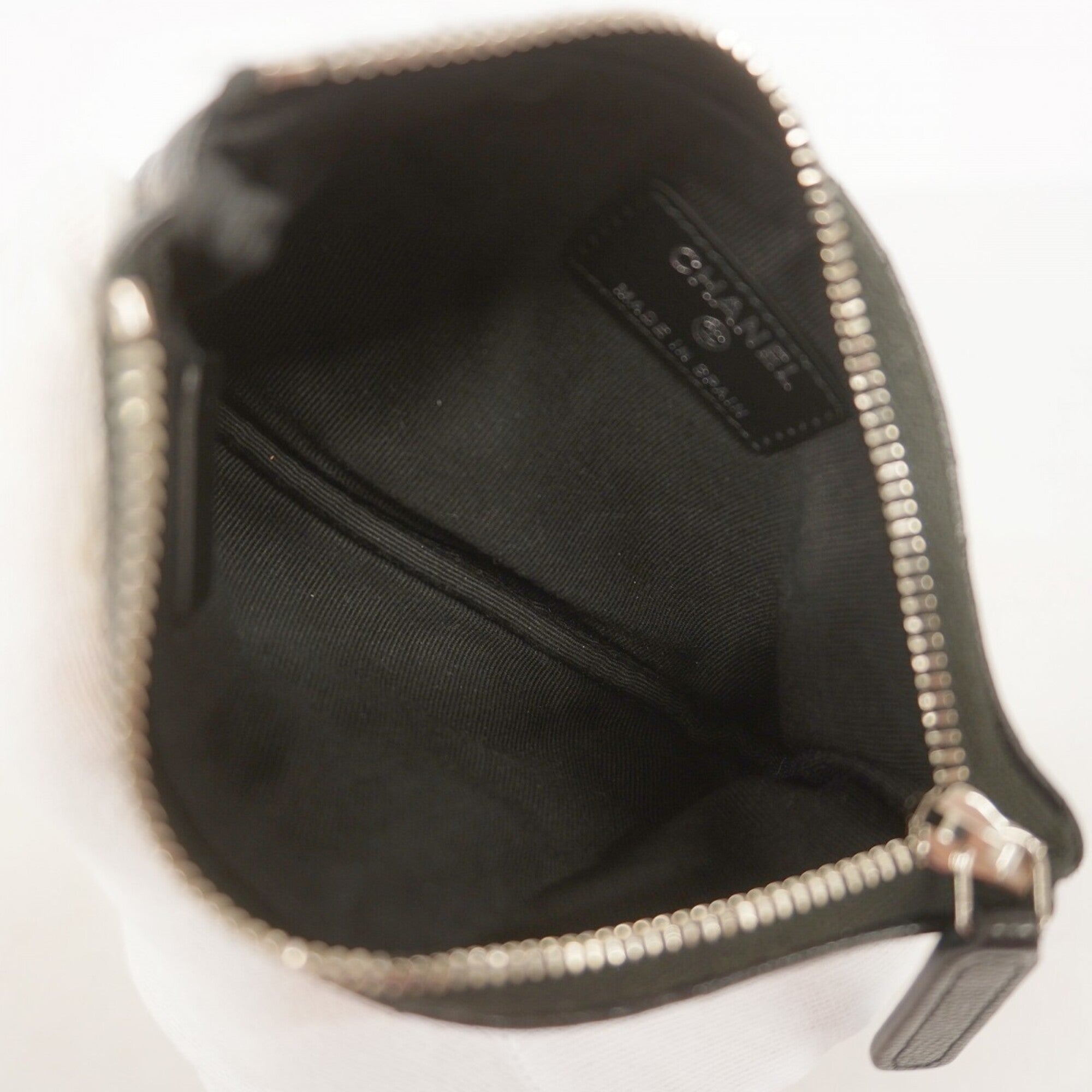Chanel Black Grained Calfskin Coin Purse/Coin Case (Pre-Owned)