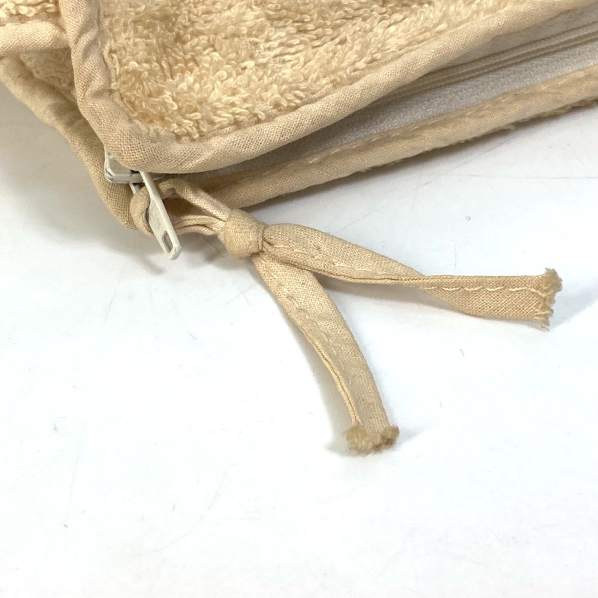 Hermes Beige Pile Fabric Clutch Bag Pouch (Pre-Owned)