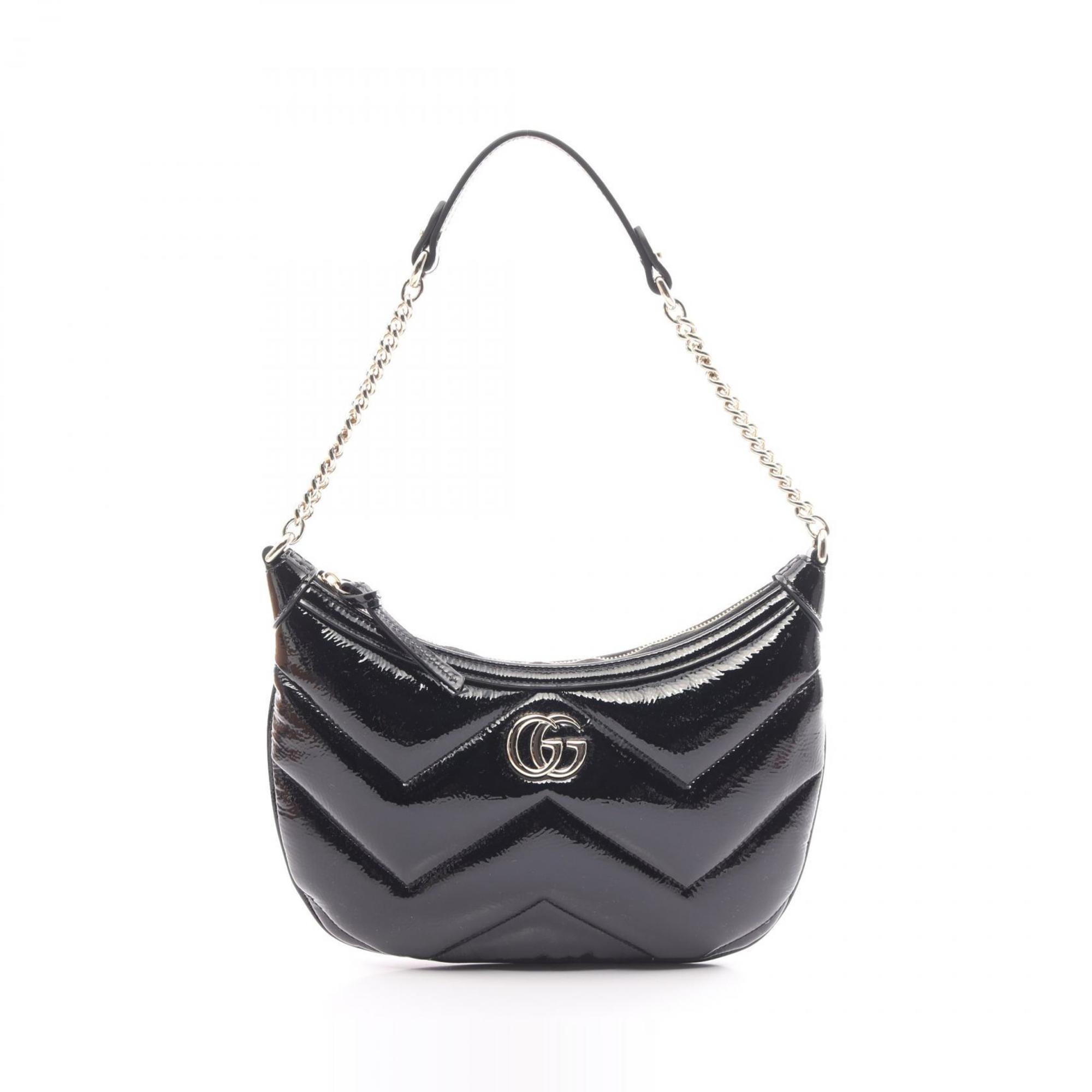 Gucci Black Patent Leather Shoulder Bag