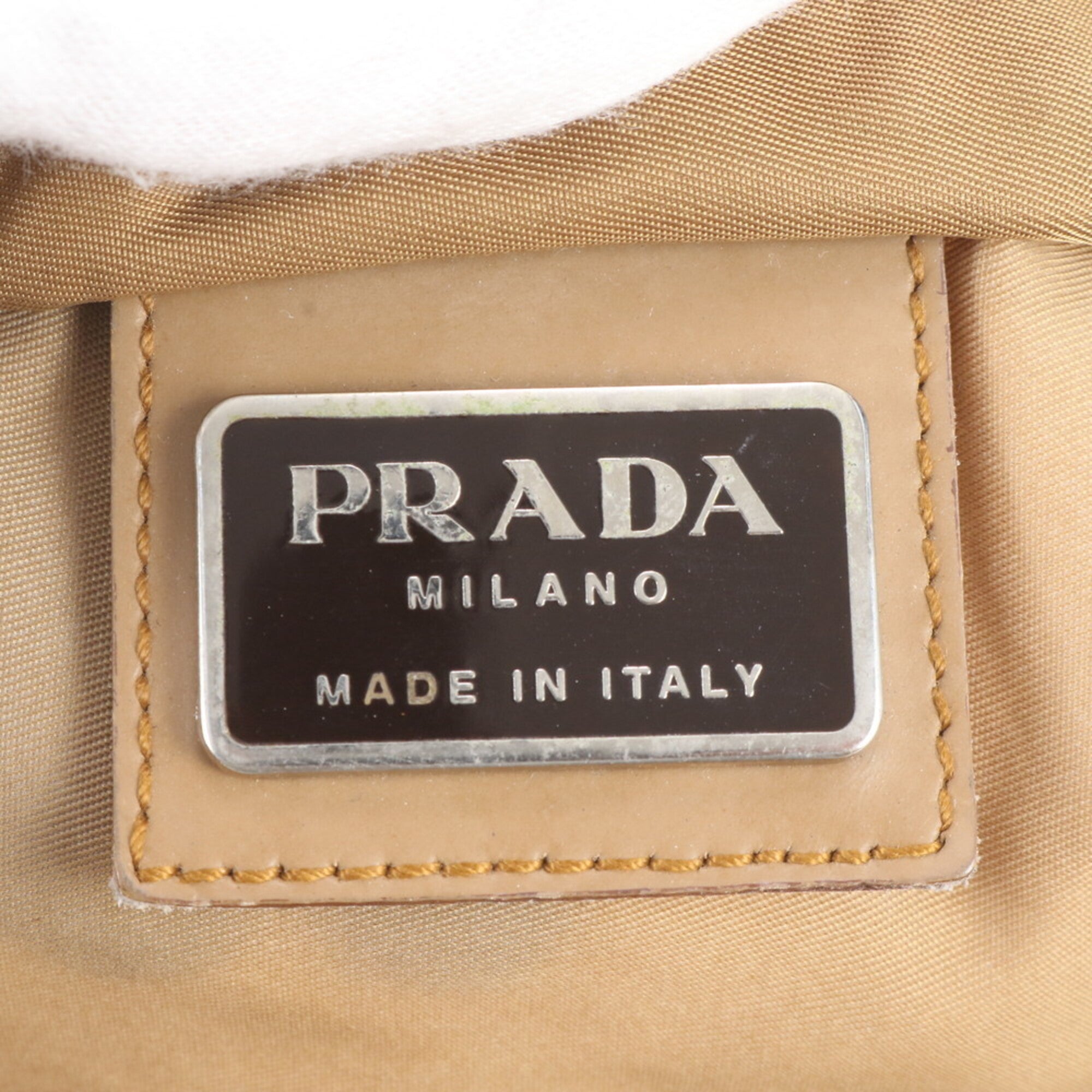 Prada Brown Leather Nylon Messenger Bag Shoulder Bag (Pre-Owned)
