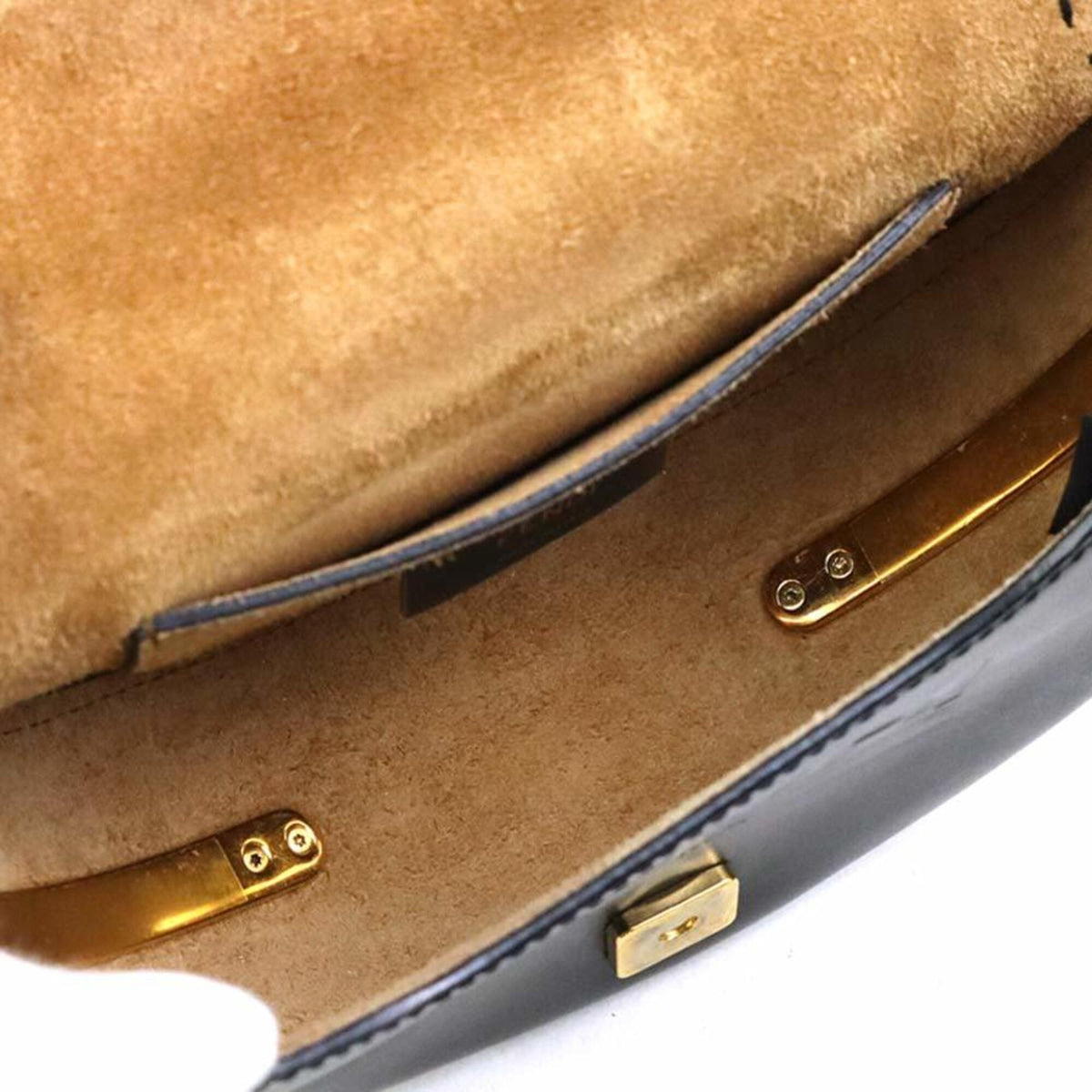 Fendi Black Brown Leather Shoulder Bag (Pre-Owned)