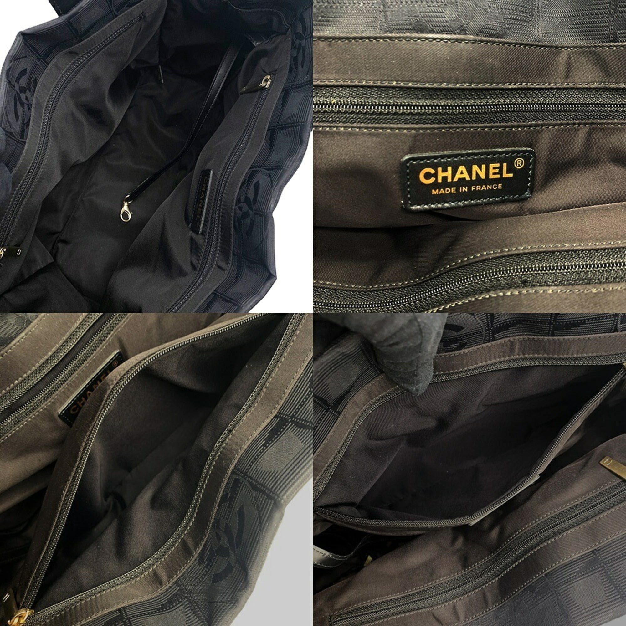 Chanel New Travel Line Black Nylon Handbag Shoulder Bag (Pre-Owned)
