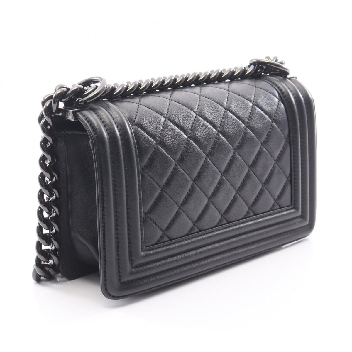 Chanel Black Leather Handbag Shoulder Bag (Pre-Owned)