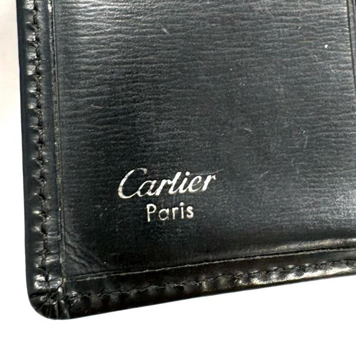 Cartier Black Leather Wallet (Bi-Fold) (Pre-Owned)