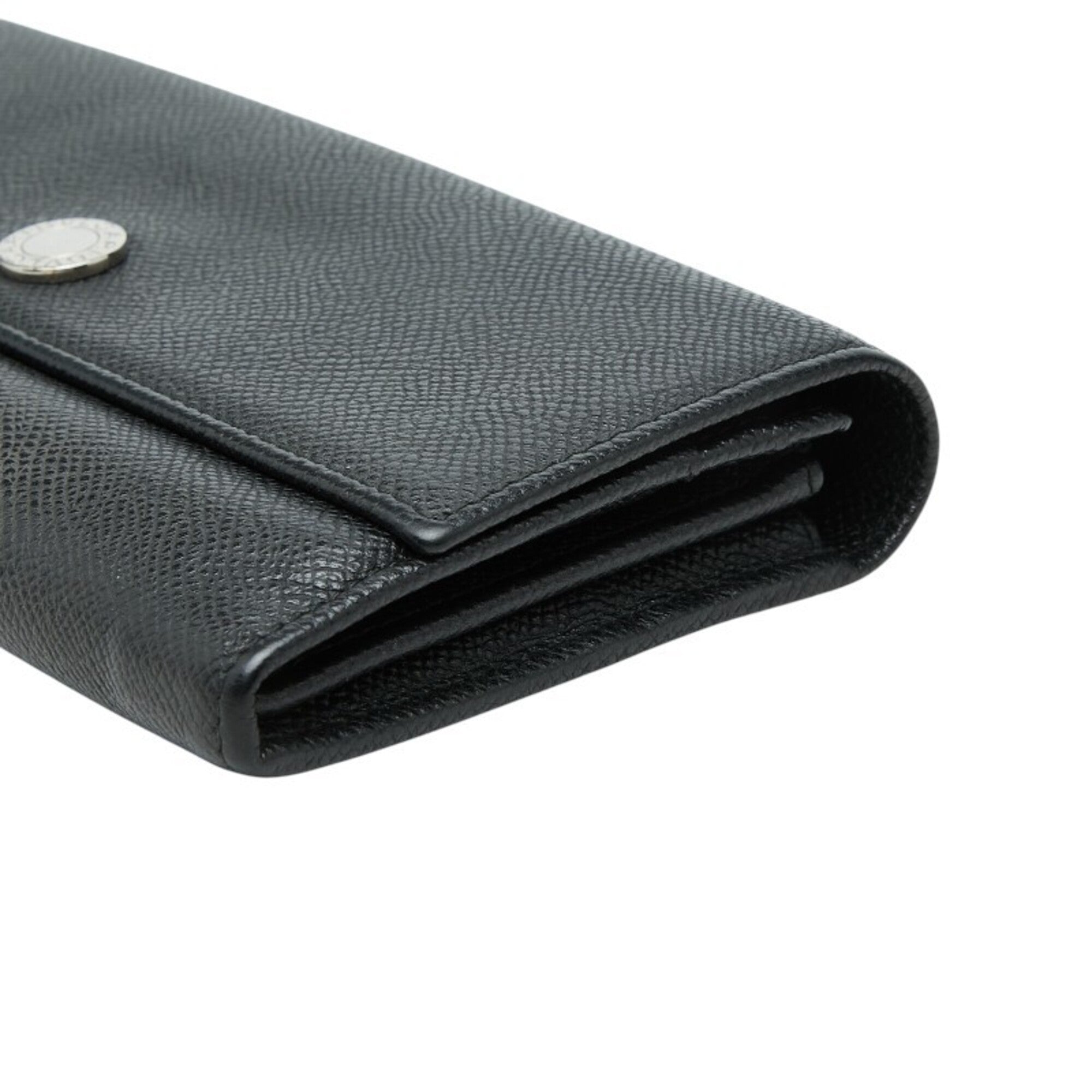 Bvlgari Black Leather Long Wallet (Bi-Fold) (Pre-Owned)