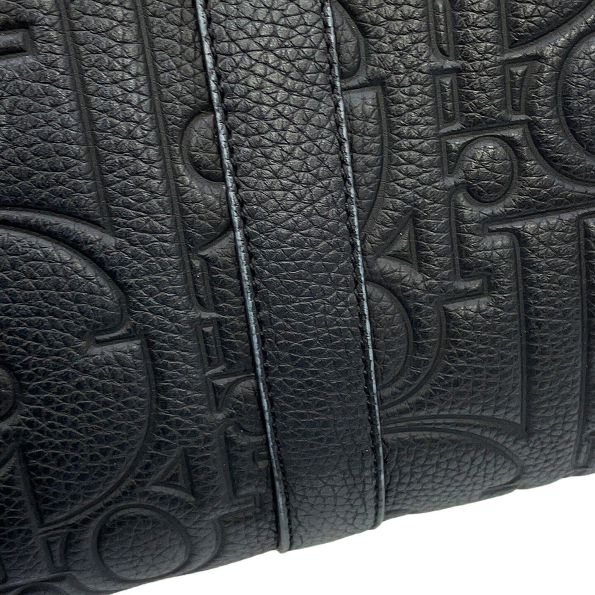 Christian Dior Black Leather Handbag Tote Bag (Pre-Owned)
