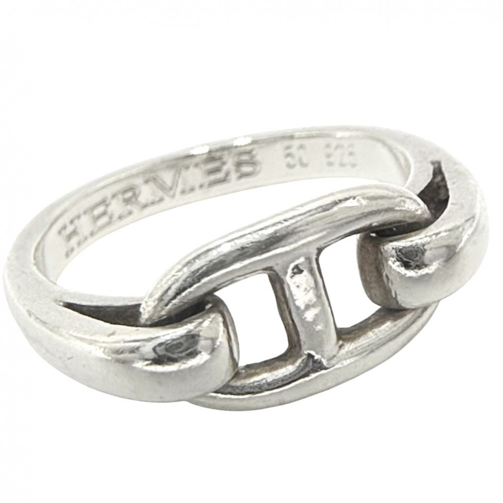 Hermes Silver 925 Band Ring (Pre-Owned)