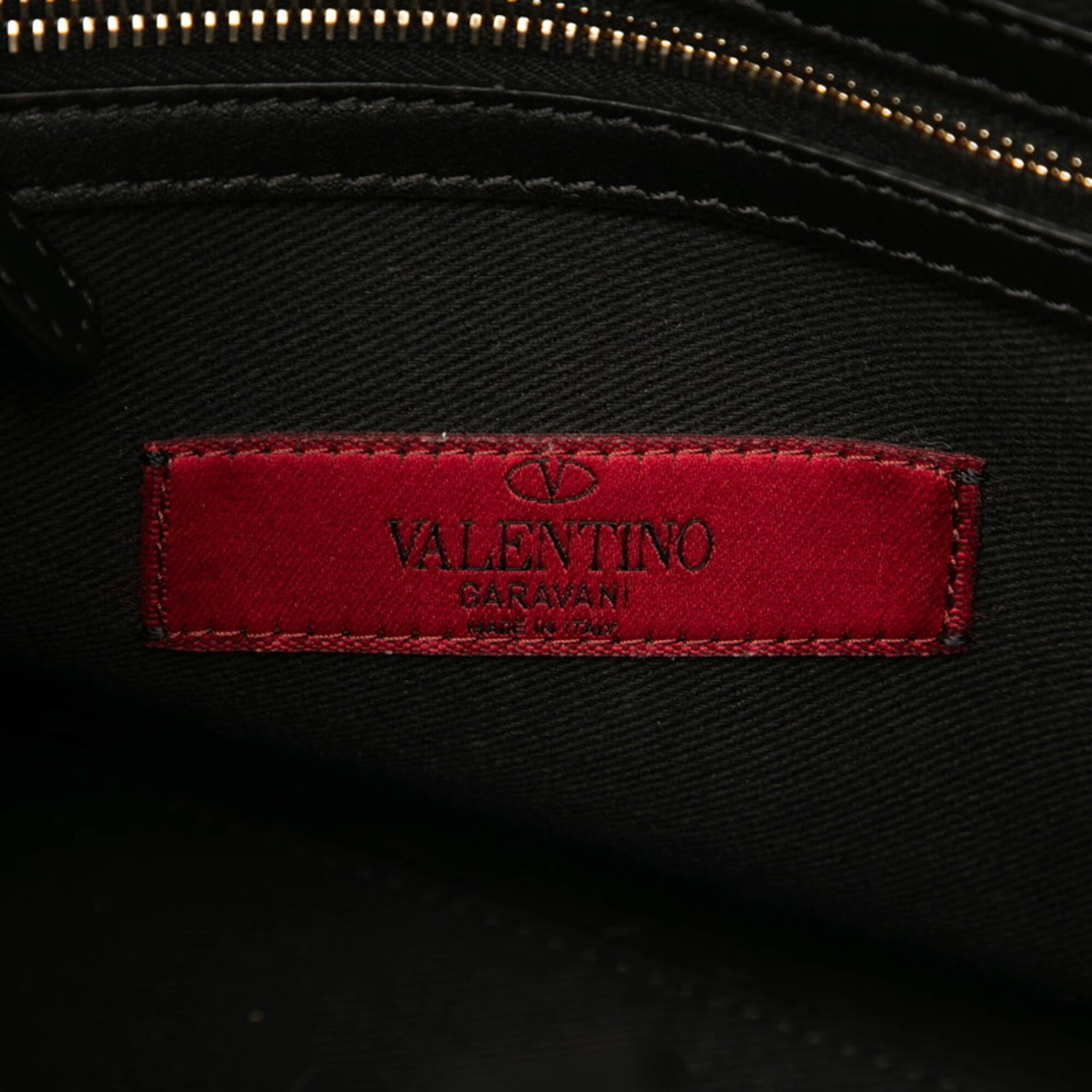 Valentino Black Leather Handbag Shoulder Bag (Pre-Owned)