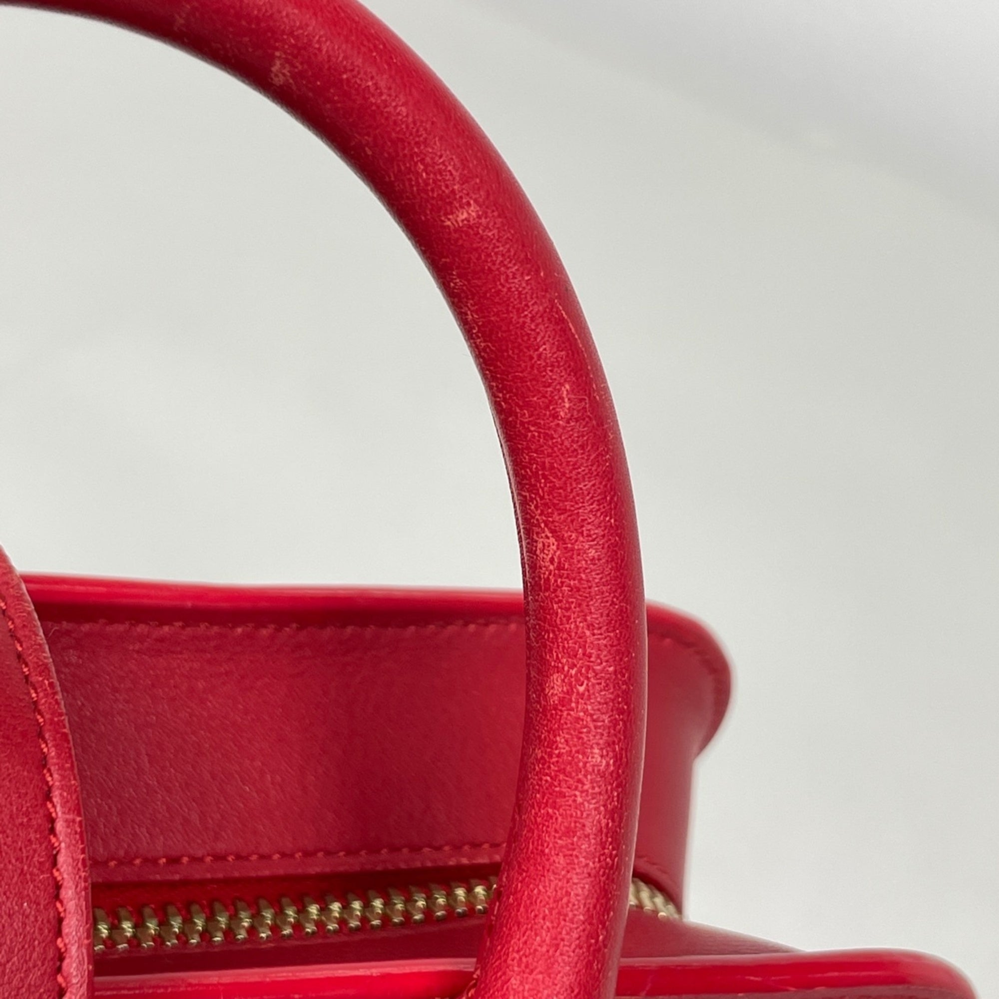 Saint Laurent Red Color Leather Handbag Shoulder Bag (Pre-Owned)
