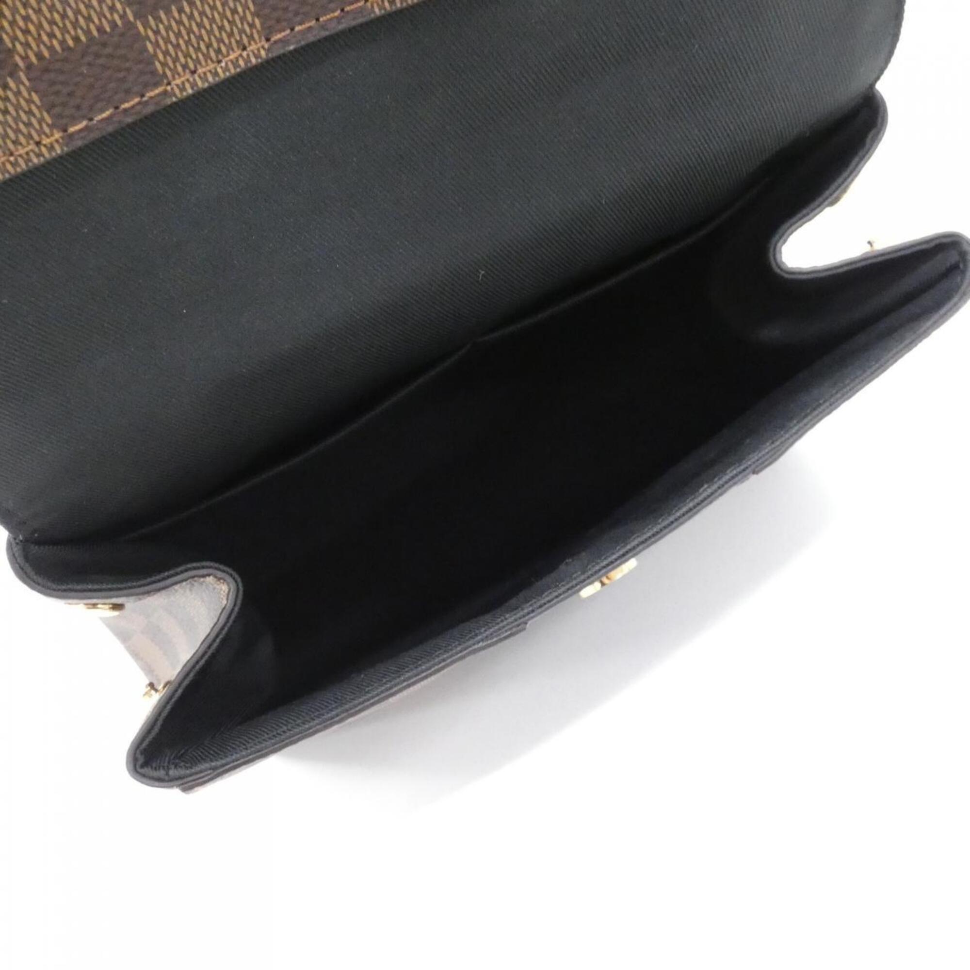 Louis Vuitton Black Coated Canvas Leather Handbag (Pre-Owned)