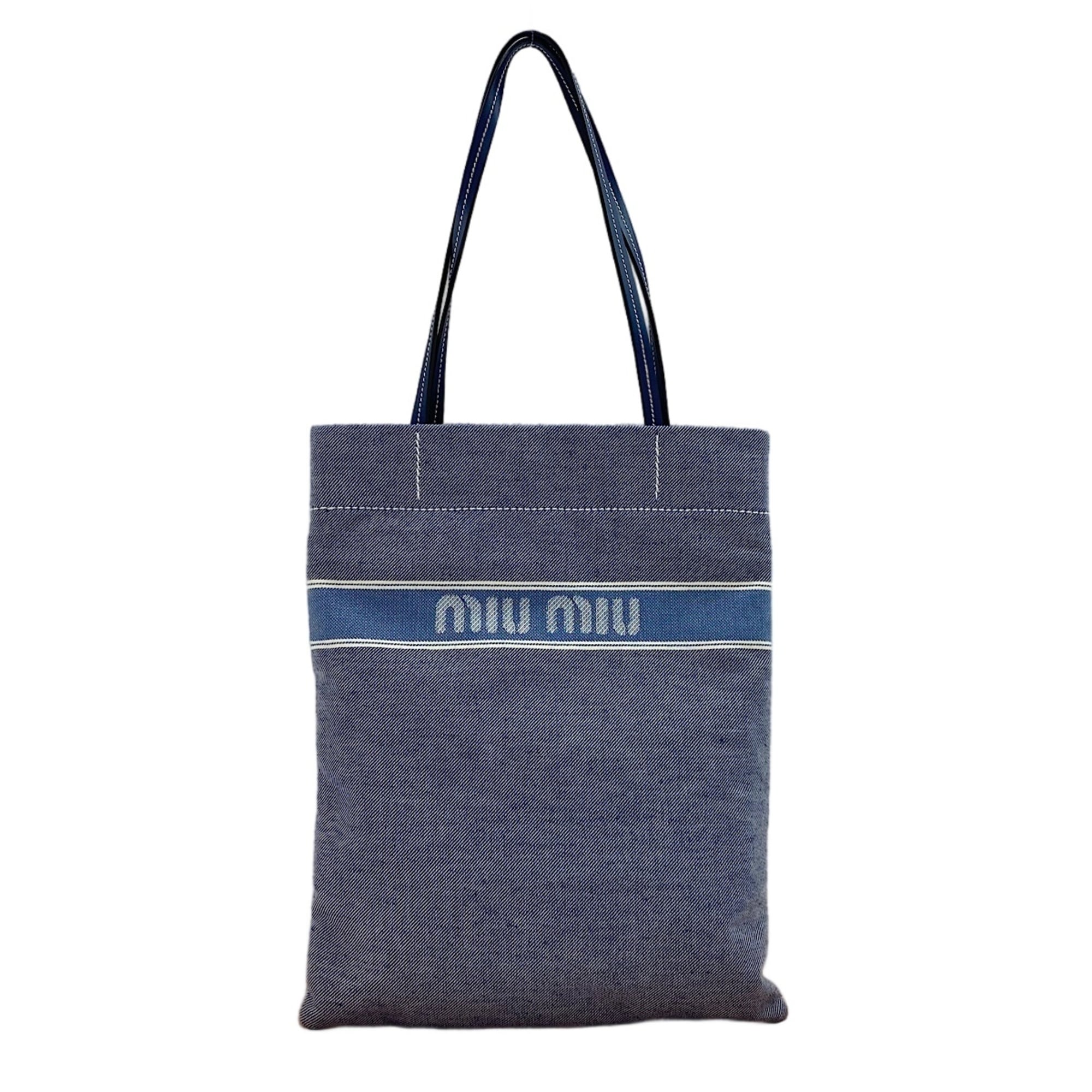Miu Miu Blue Denim Tote Bag (Pre-Owned)