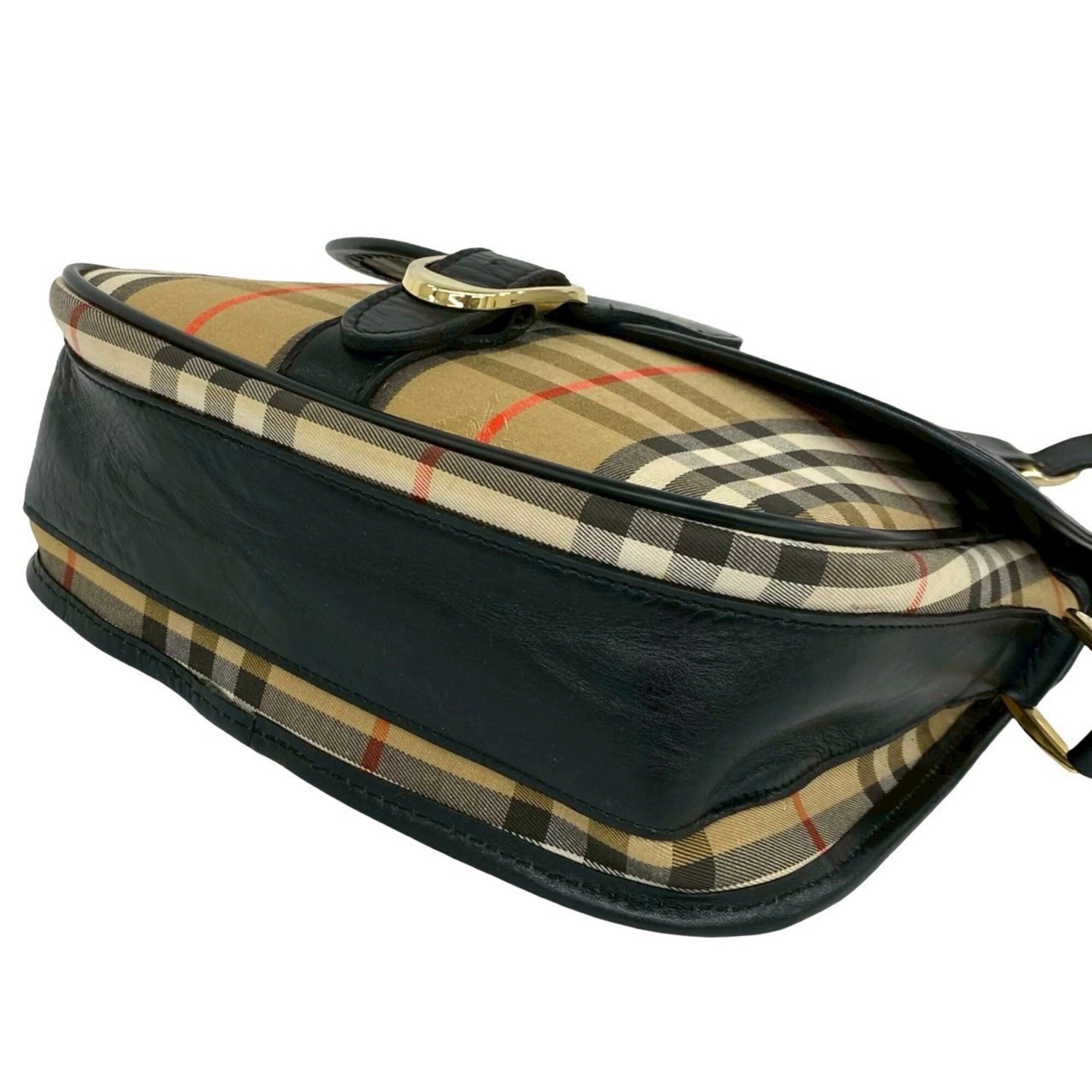 Burberry Brown Canvas Leather Shoulder Bag (Pre-Owned)