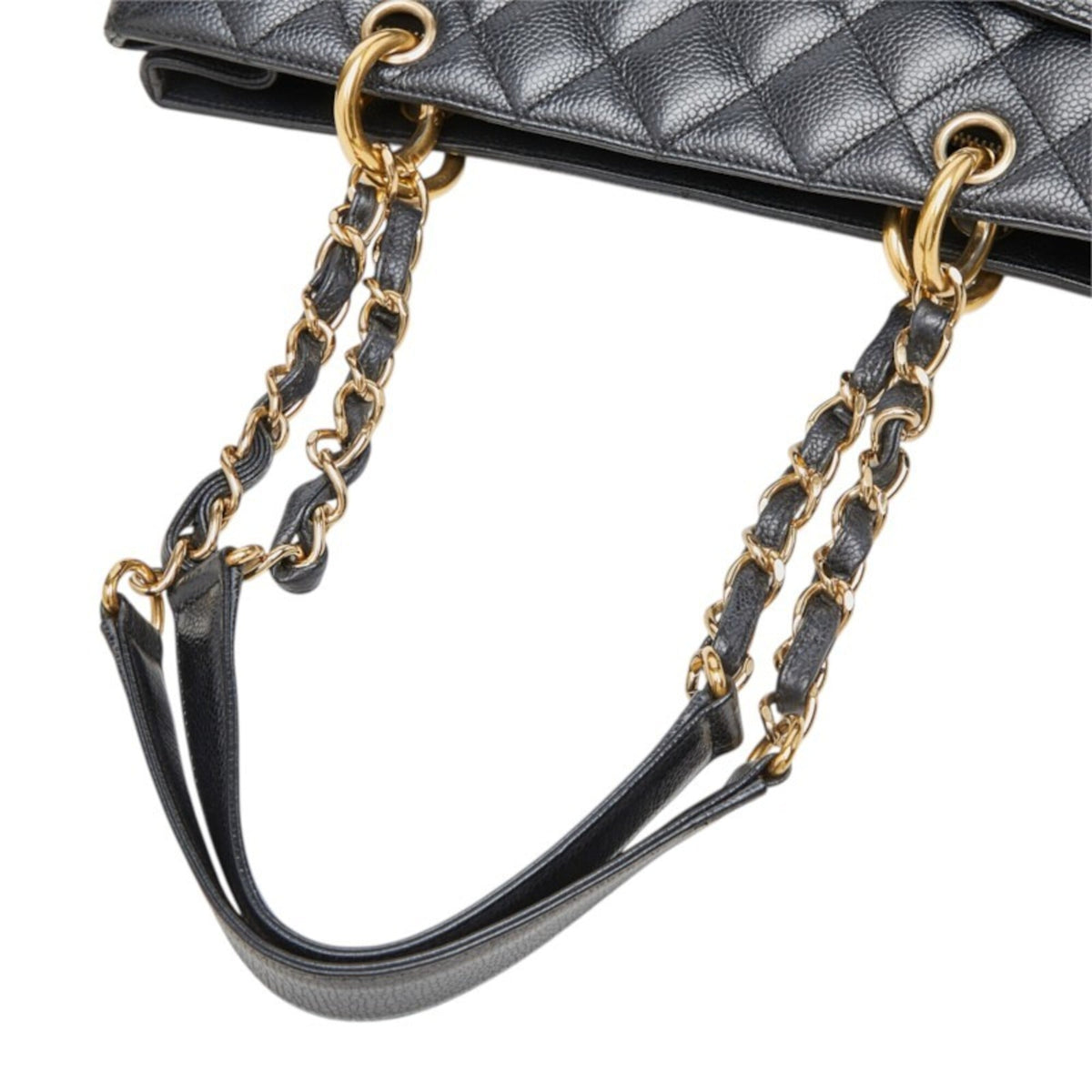 Chanel Black Grained Calfskin Shoulder Bag Tote Bag (Pre-Owned)