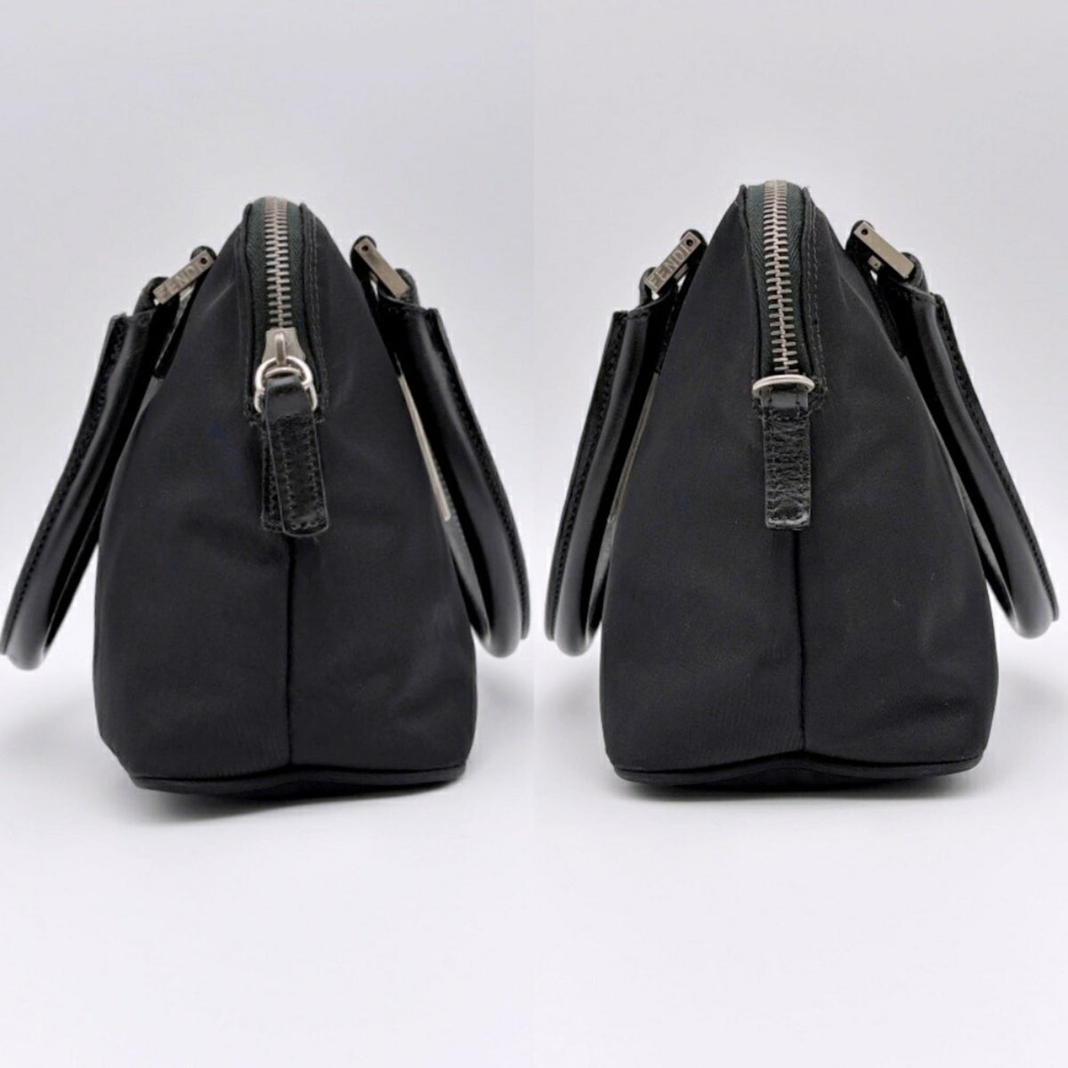 Fendi Black Nylon Leather Tote Bag (Pre-Owned)