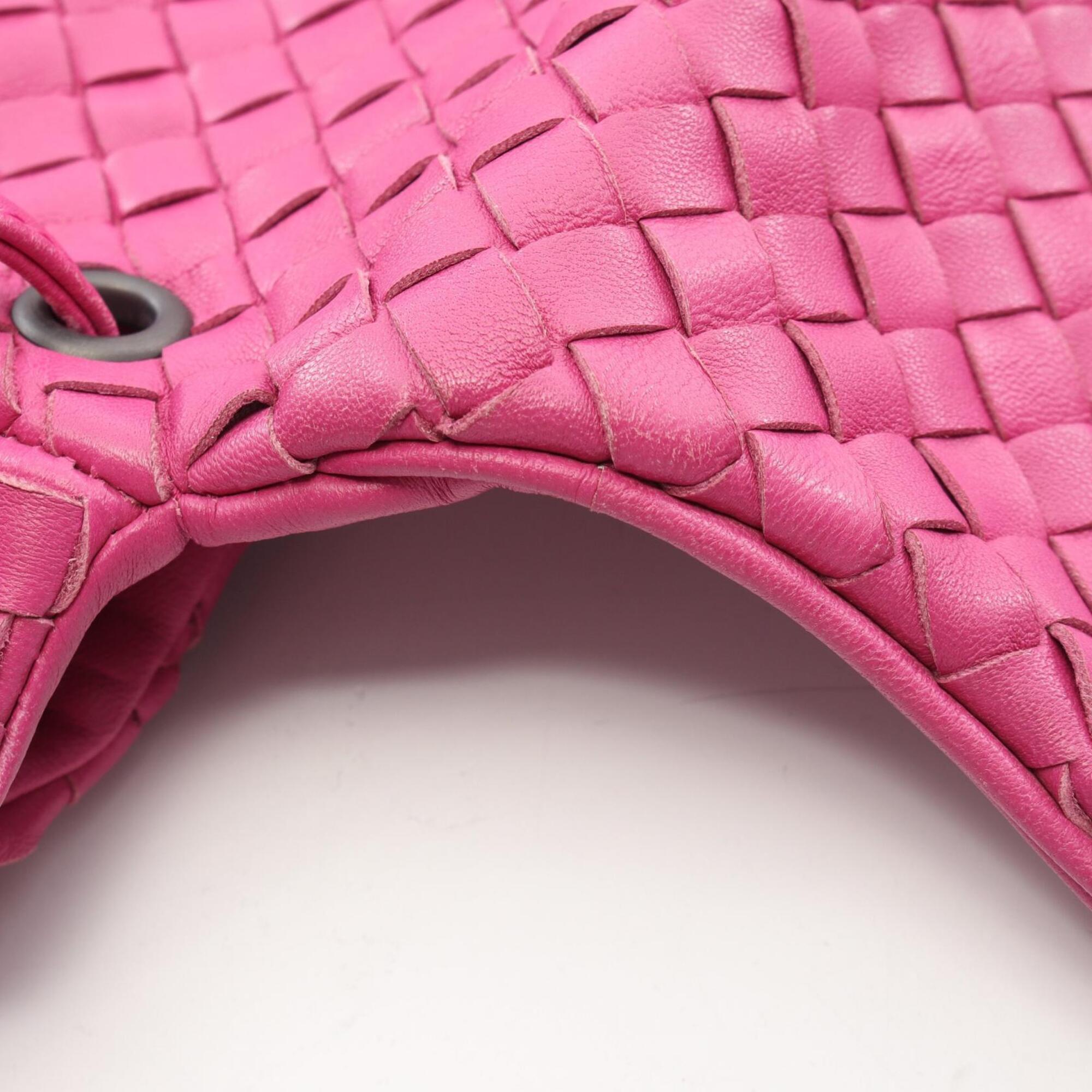 Bottega Veneta Pink Leather Handbag Shoulder Bag (Pre-Owned)