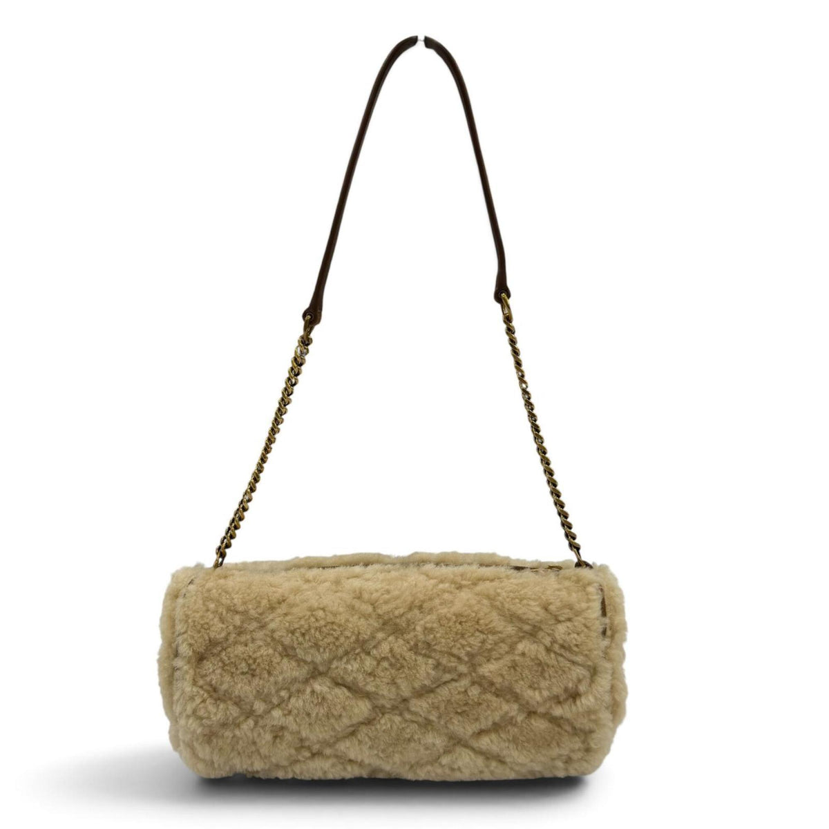 Saint Laurent Beige Brown Leather Handbag Shoulder Bag (Pre-Owned)