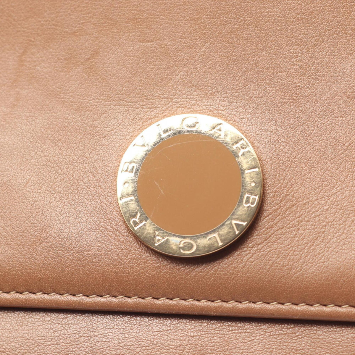 Bvlgari Brown Leather Long Wallet (Bi-Fold) (Pre-Owned)