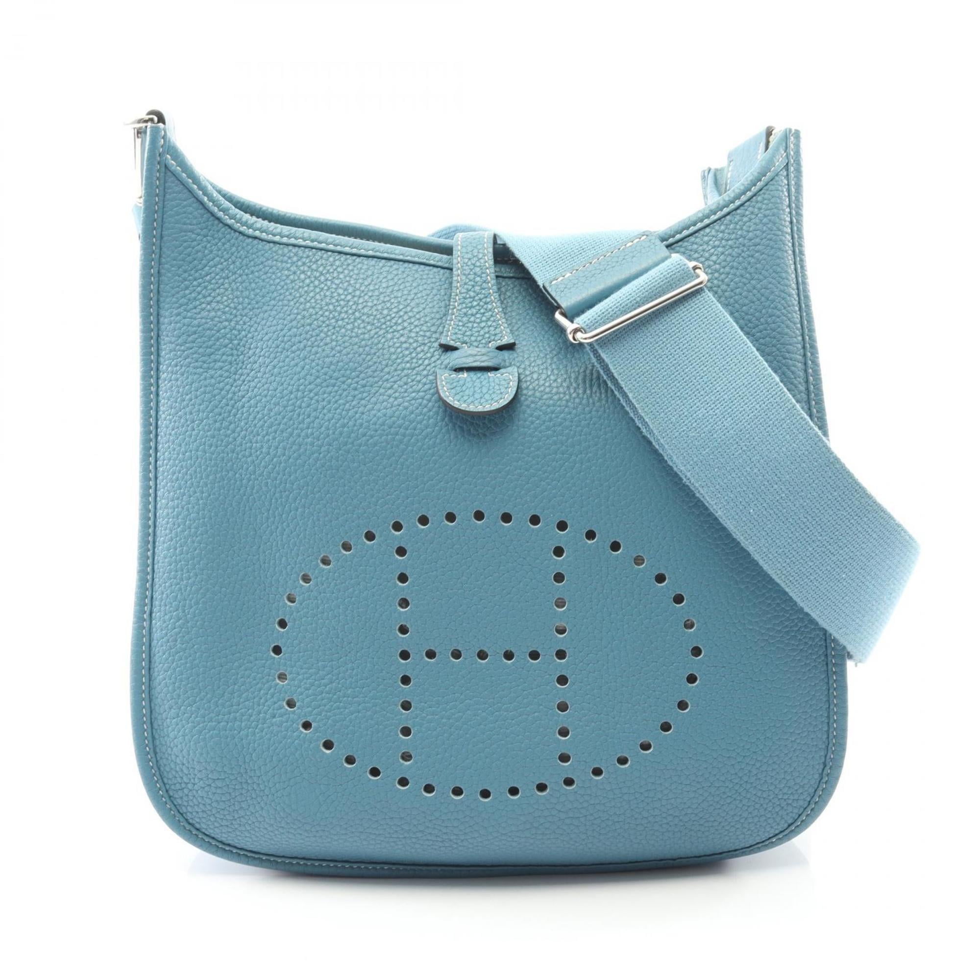 Hermes Blue Taurillon Clemence Leather Shoulder Bag (Pre-Owned)