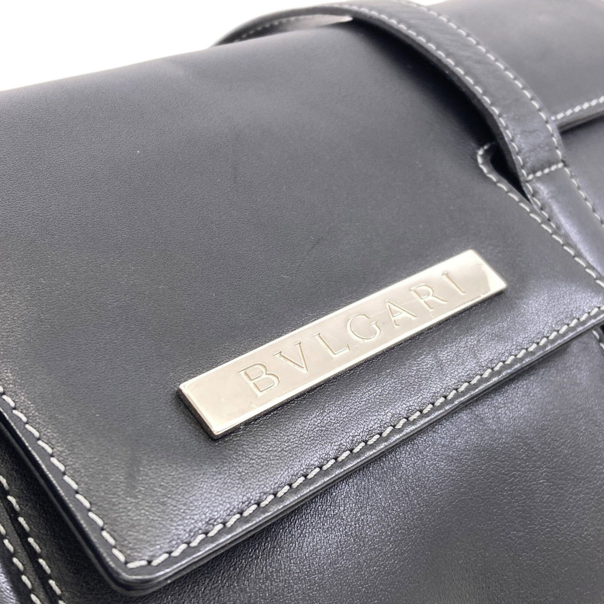 Bvlgari Black Leather Handbag (Pre-Owned)