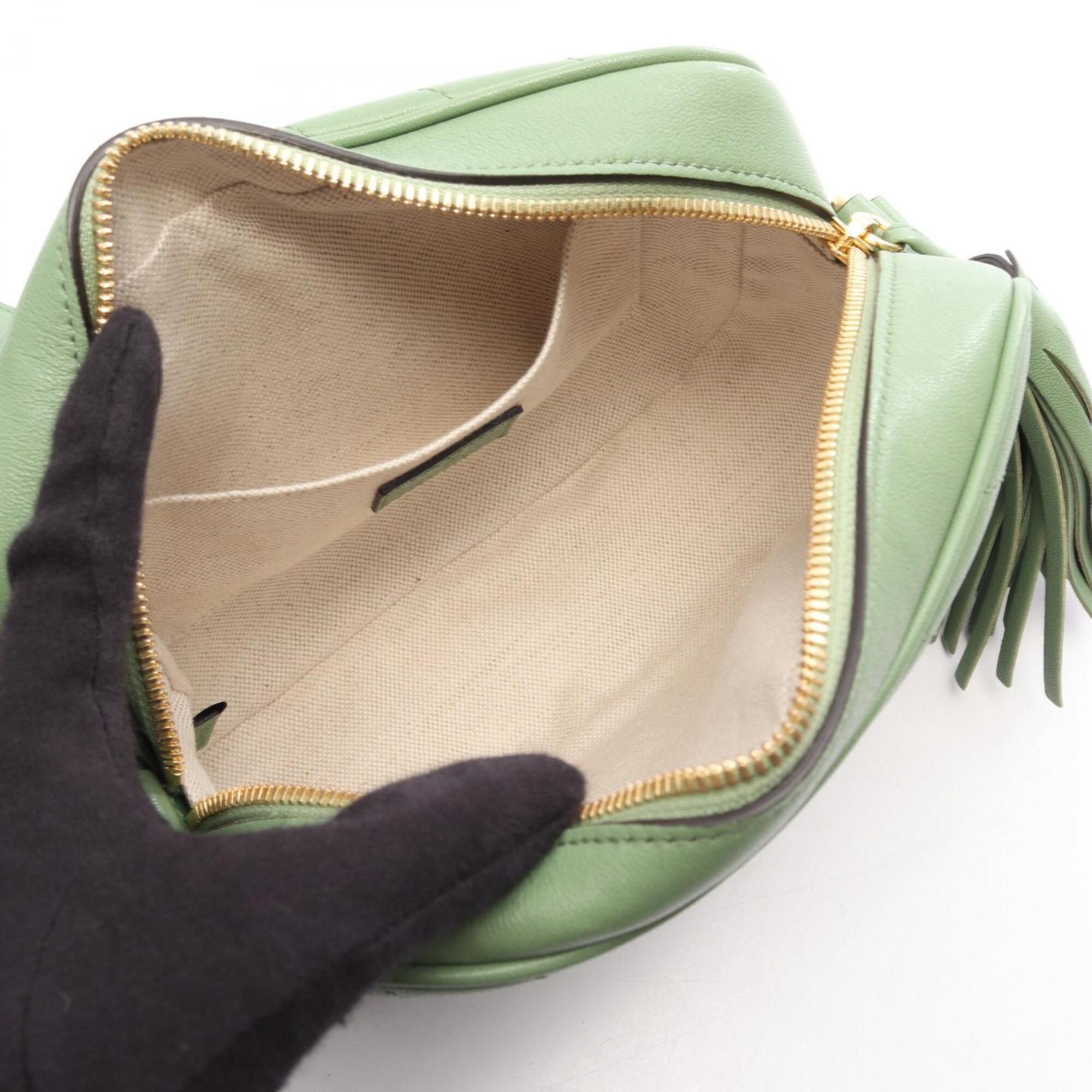 Gucci Green Leather Handbag Shoulder Bag (Pre-Owned)