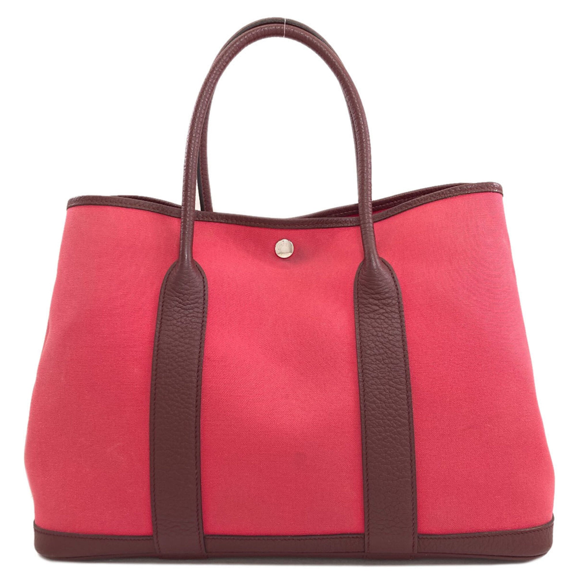 Hermes Pink Toile Officier Handbag (Pre-Owned)