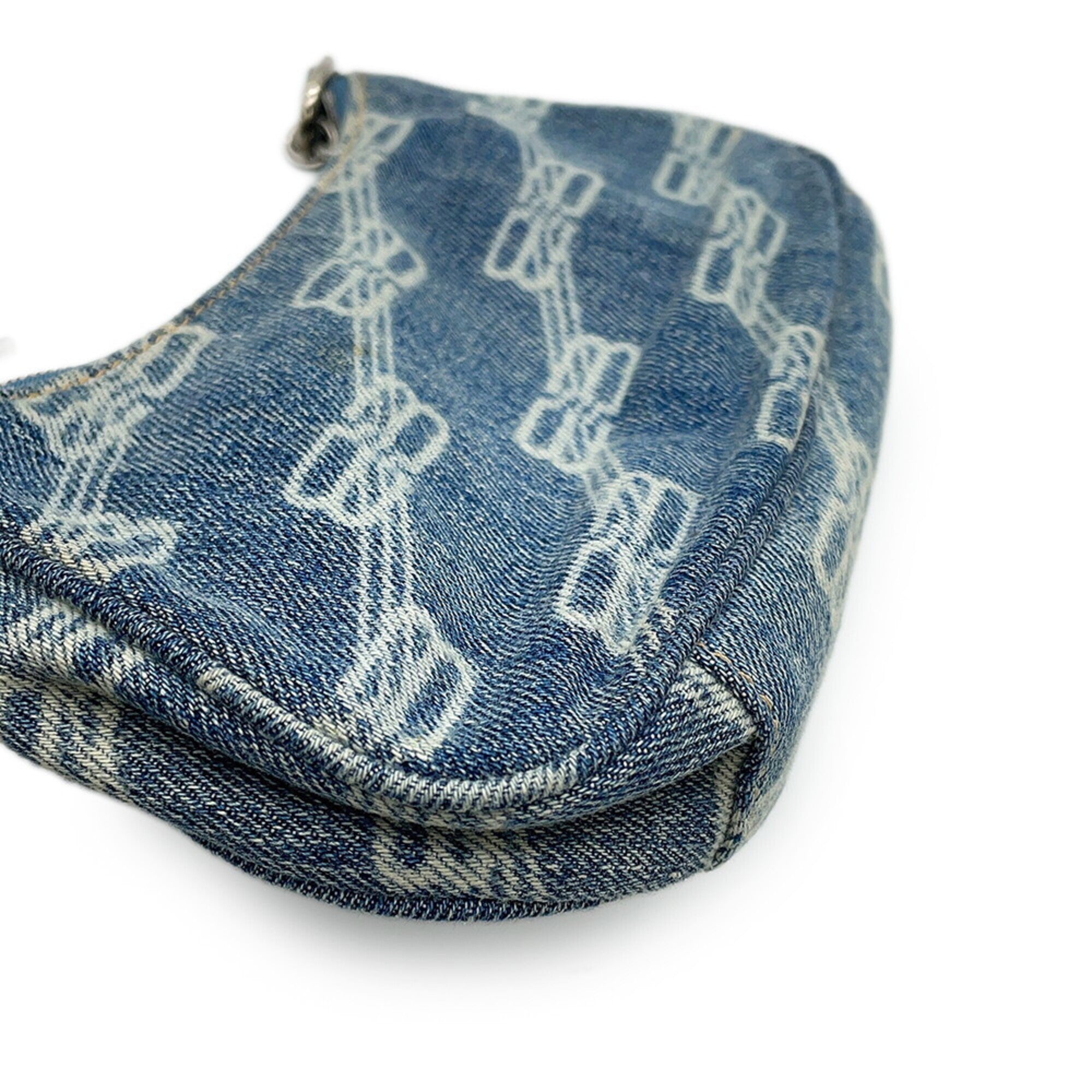 Balenciaga Blue White Denim Handbag Shoulder Bag (Pre-Owned)