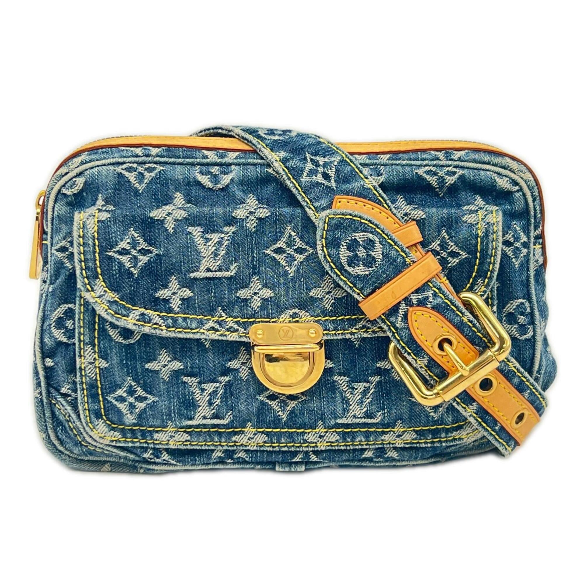 Louis Vuitton Beige Blue Cotton Fanny Pack (Pre-Owned)