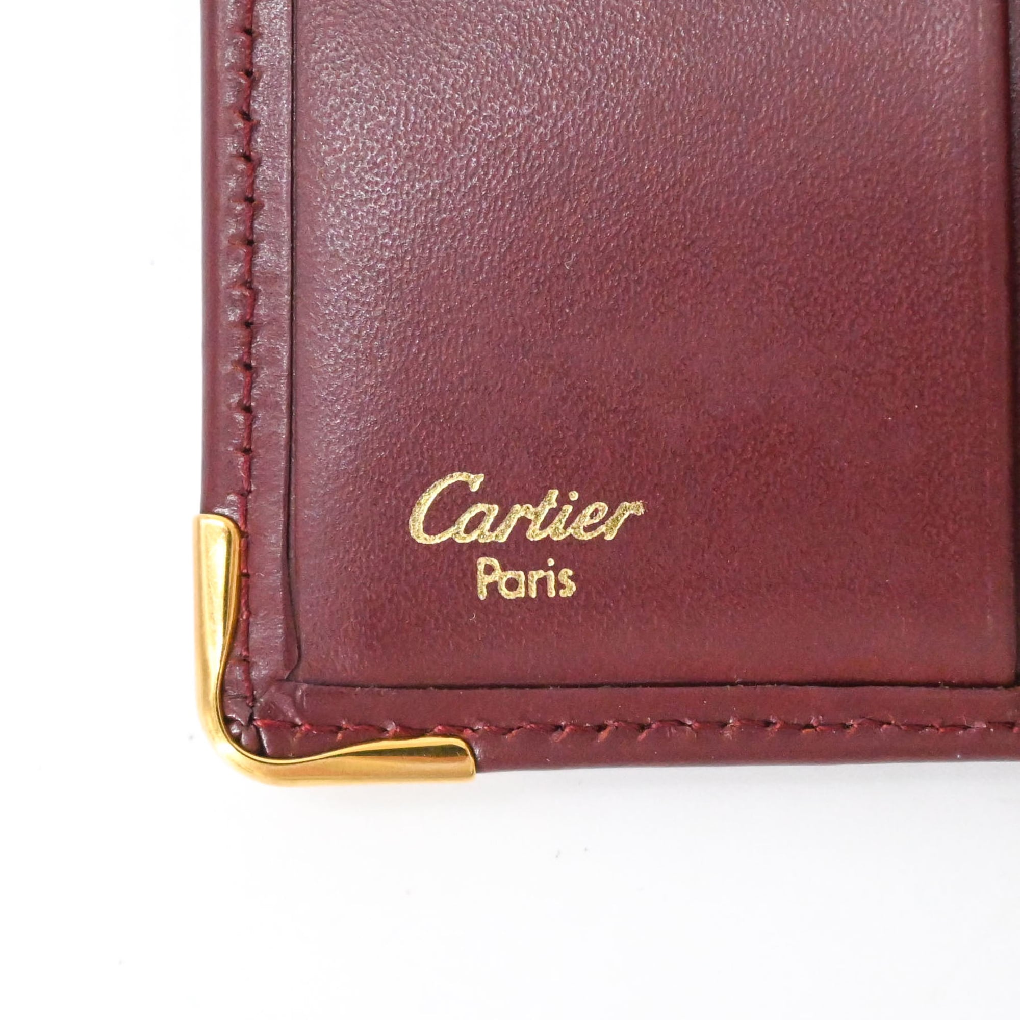 Cartier Must Bordeaux Leather Wallet (Bi-Fold) (Pre-Owned)