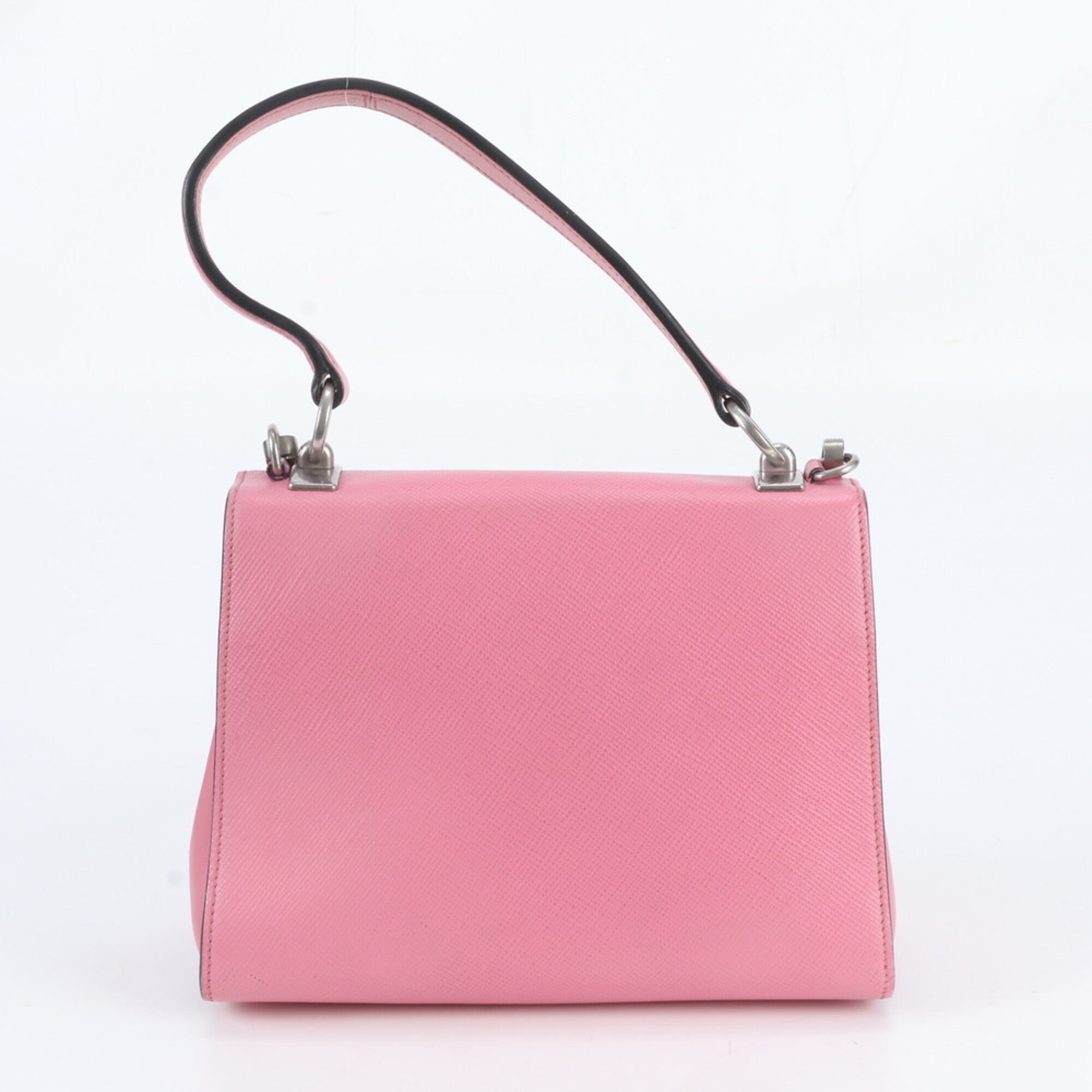 Prada Pink Leather Handbag Shoulder Bag Tote Bag (Pre-Owned)