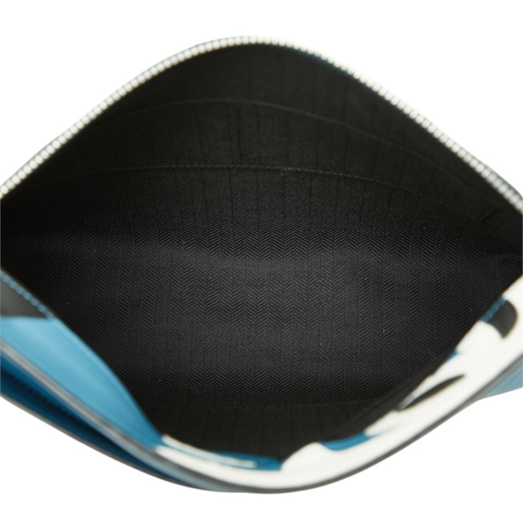 Loewe Black Blue White Leather Clutch Bag Pouch (Pre-Owned)