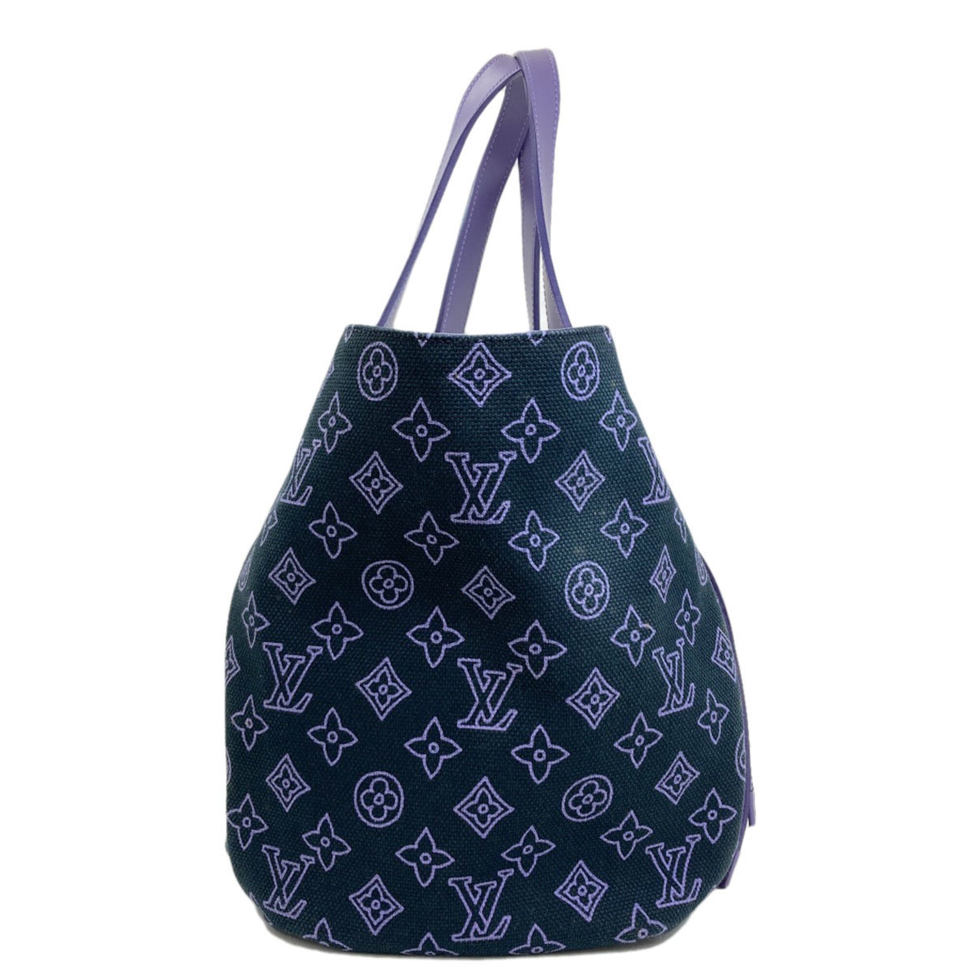 Louis Vuitton Black Purple Canvas Tote Bag (Pre-Owned)