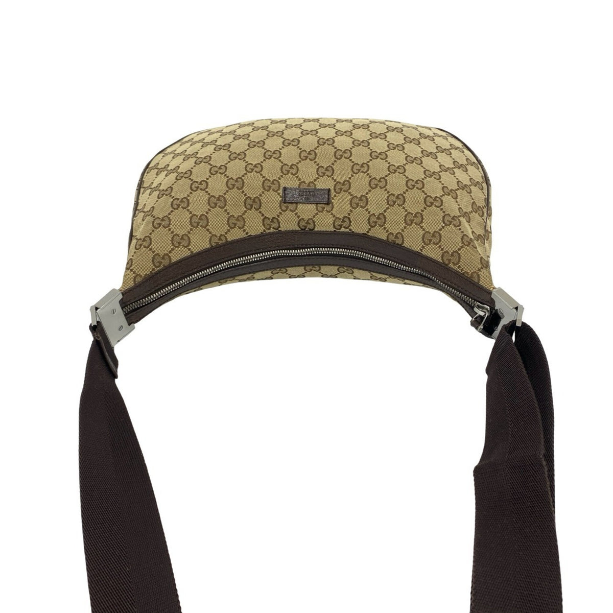 Gucci Brown Canvas Leather Pochette Shoulder Bag (Pre-Owned)