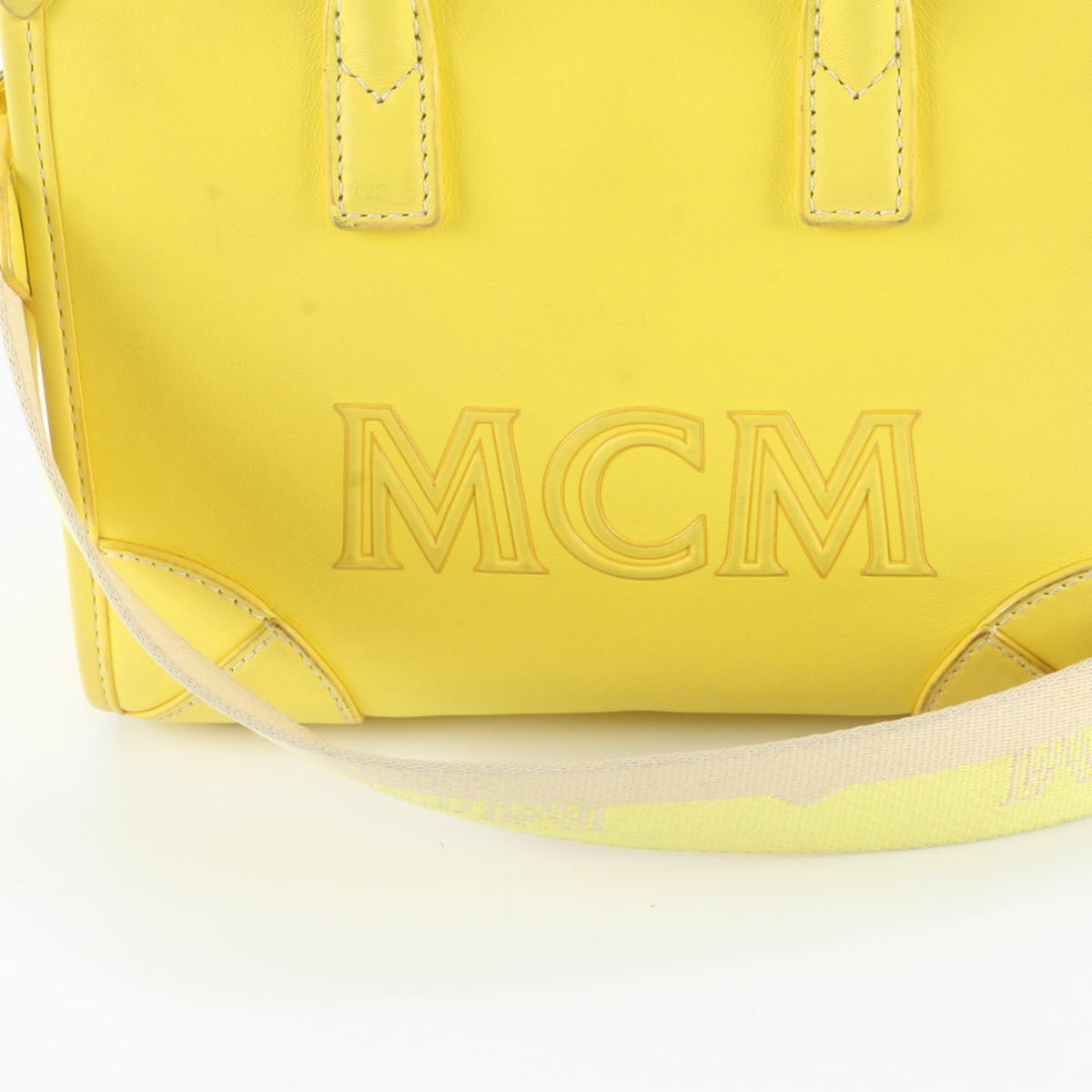 Mcm Yellow Leather Handbag Shoulder Bag Tote Bag (Pre-Owned)