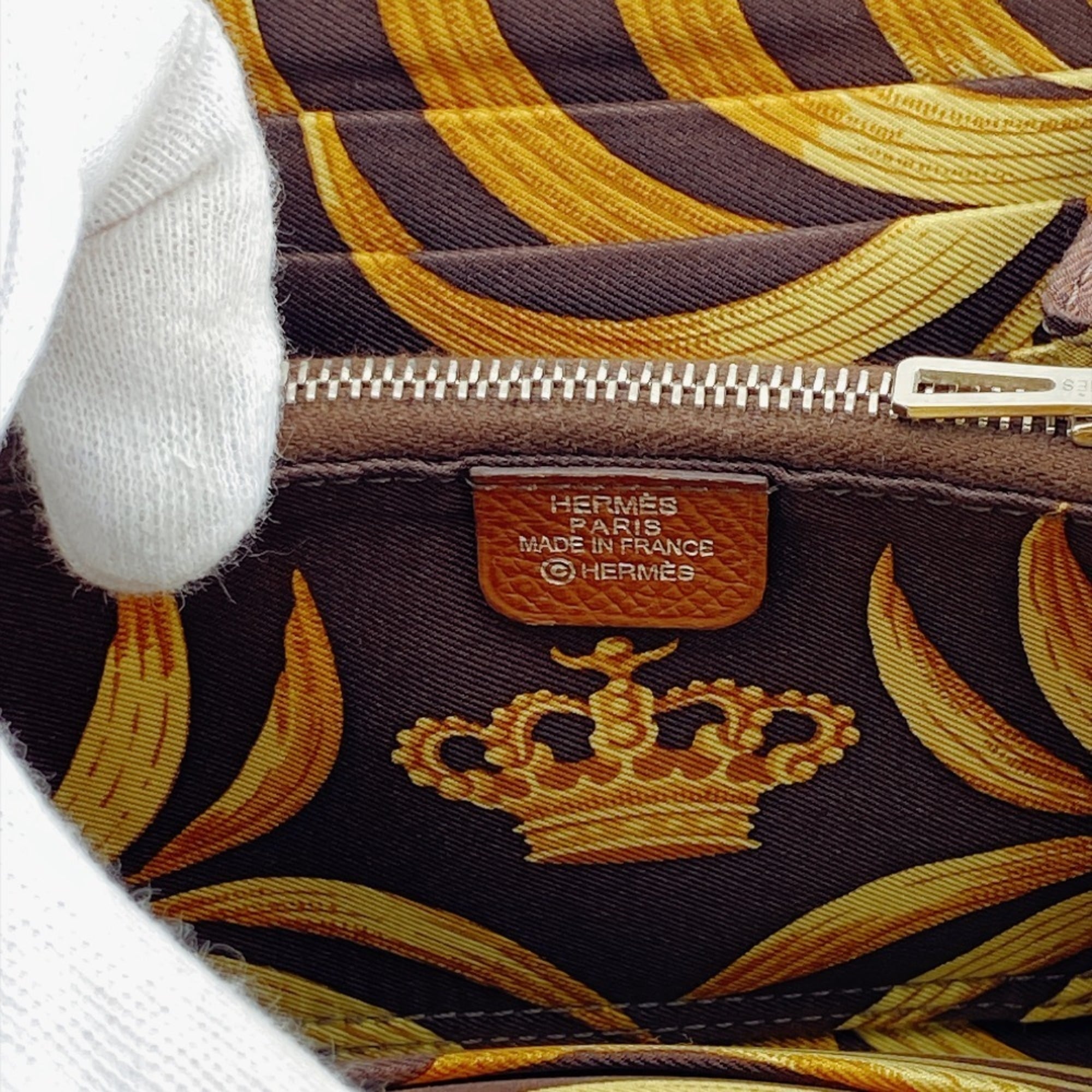 Hermes Brown Leather Coin Purse/Coin Case (Pre-Owned)
