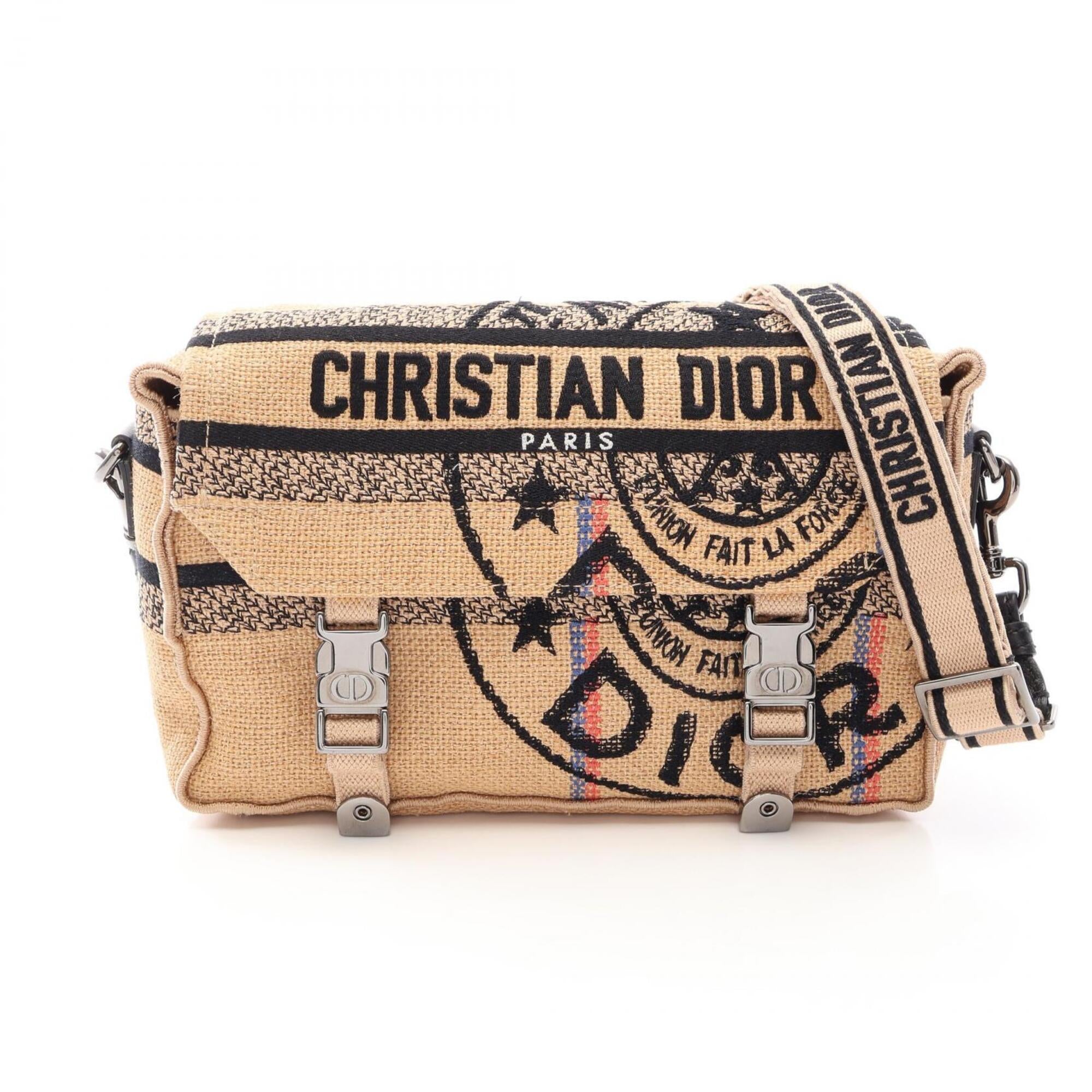 Christian Dior Beige Black Handbag Shoulder Bag (Pre-Owned)