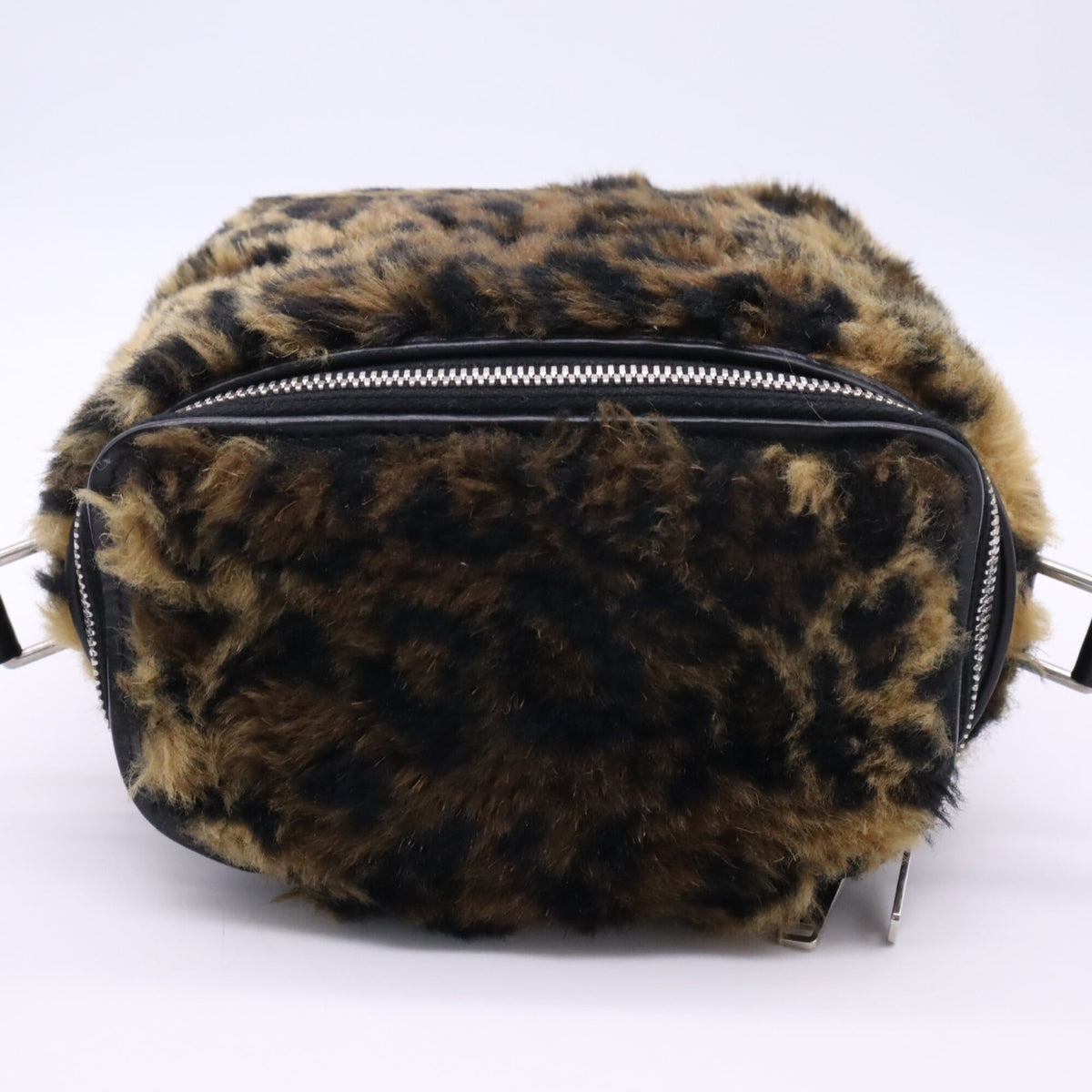 Celine Black Brown Faux Fur Leather Shoulder Bag (Pre-Owned)