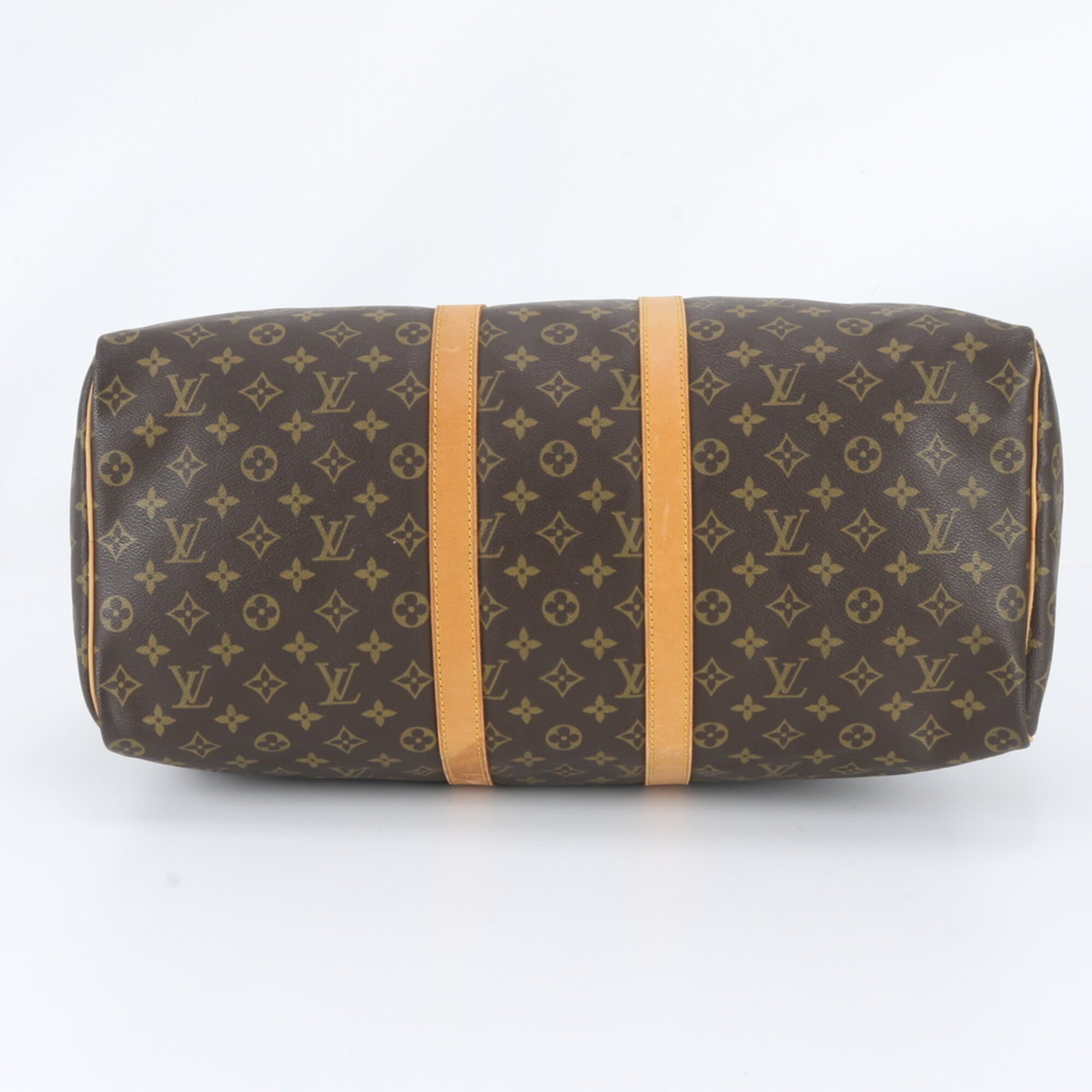 Louis Vuitton Brown Leather Coated Canvas Boston Bag Tote Bag (Pre-Owned)
