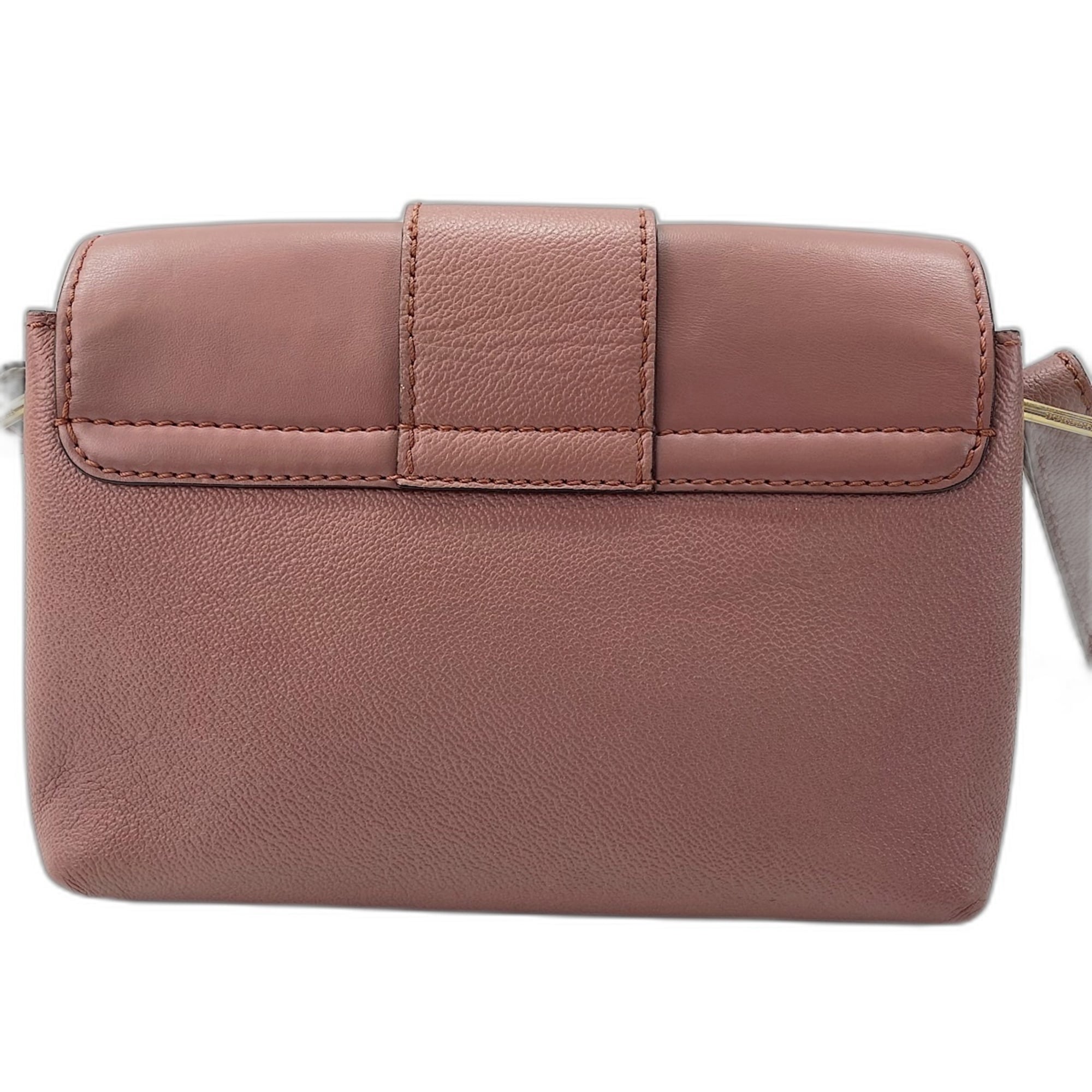 Burberry Pink Leather Shoulder Bag (Pre-Owned)
