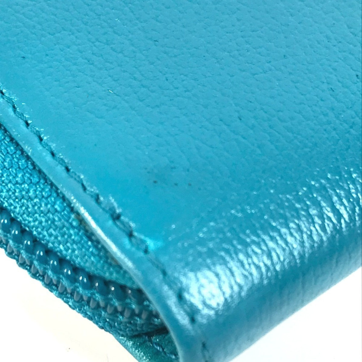 Chanel Blue Leather Long Wallet (Bi-Fold) (Pre-Owned)