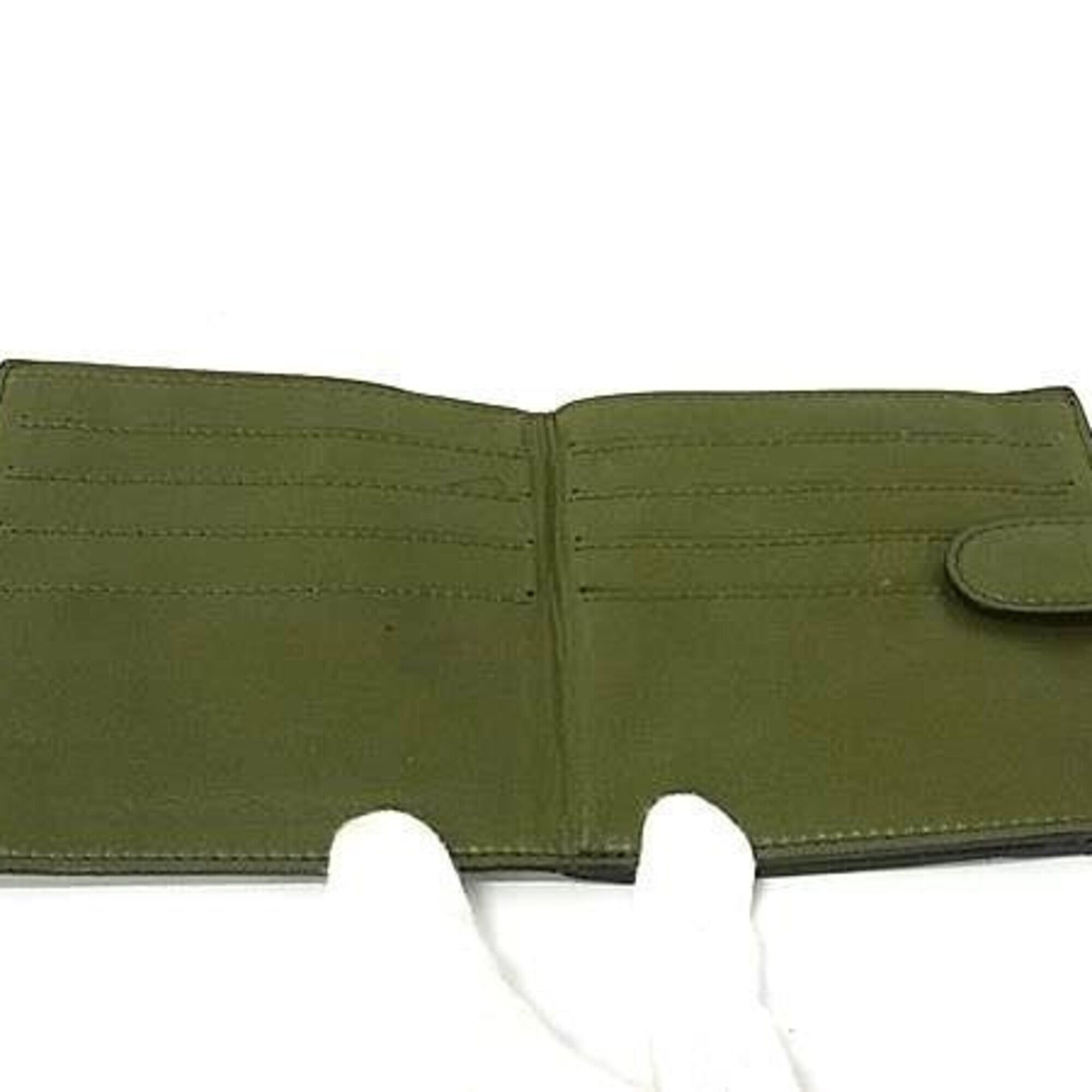 Bottega Veneta Intrecciato Khaki Leather Wallet (Bi-Fold) (Pre-Owned)