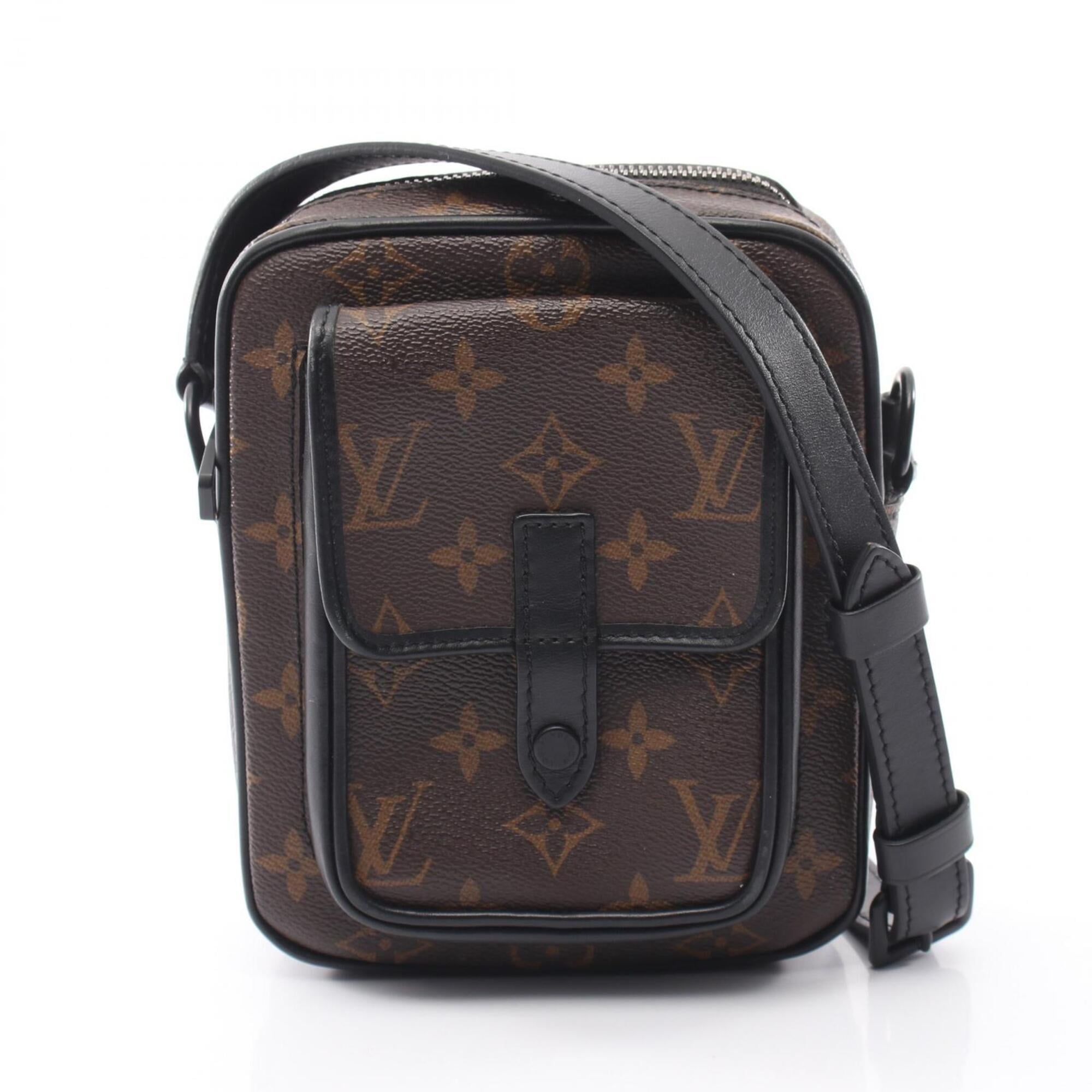 Louis Vuitton Black Brown Monogram Macassar Coated Canvas Leather Shoulder Bag (Pre-Owned)