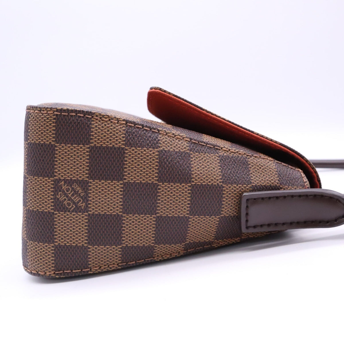 Louis Vuitton Beige Brown Red Color Coated Canvas Leather Handbag (Pre-Owned)