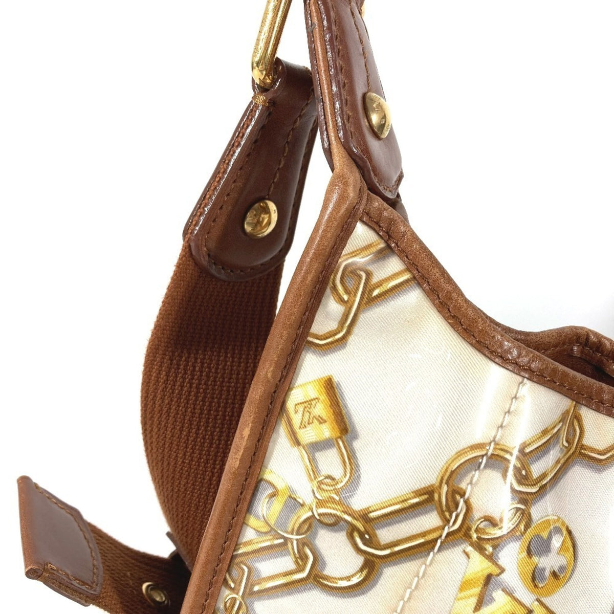 Louis Vuitton Brown White Vinyl Leather Shoulder Bag (Pre-Owned)