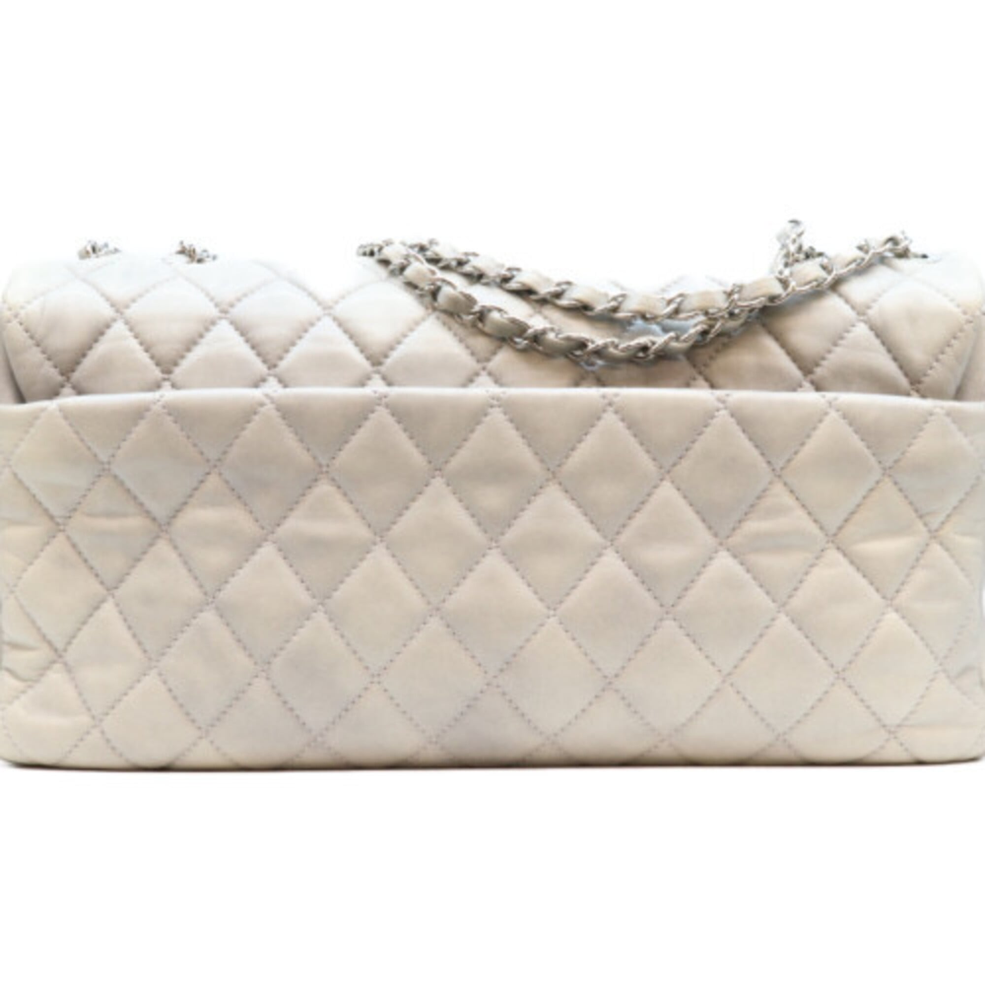 Chanel Gray Leather Shoulder Bag (Pre-Owned)